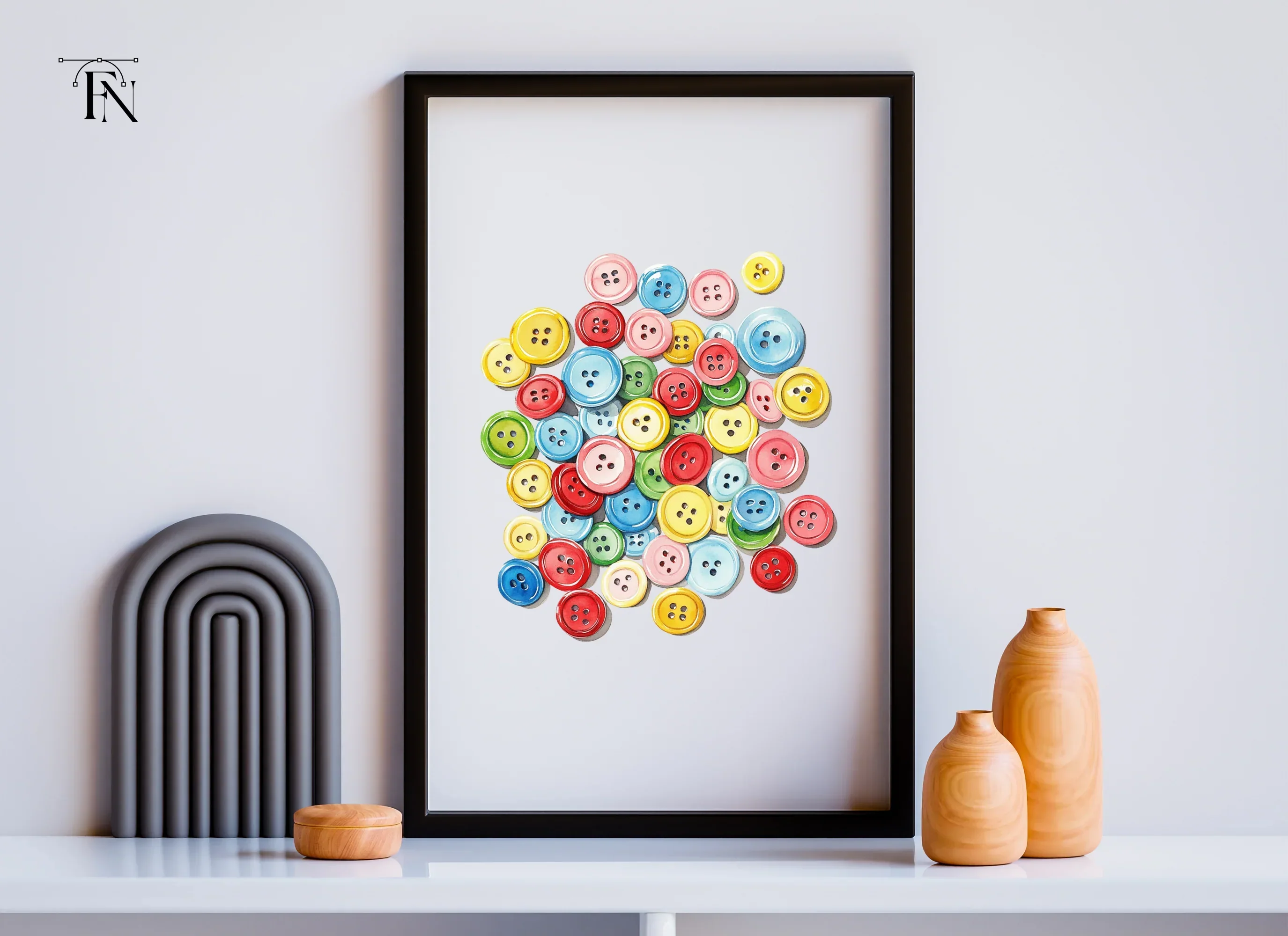Vibrant Assorted Round Buttons Clipart Bundle - Image 4