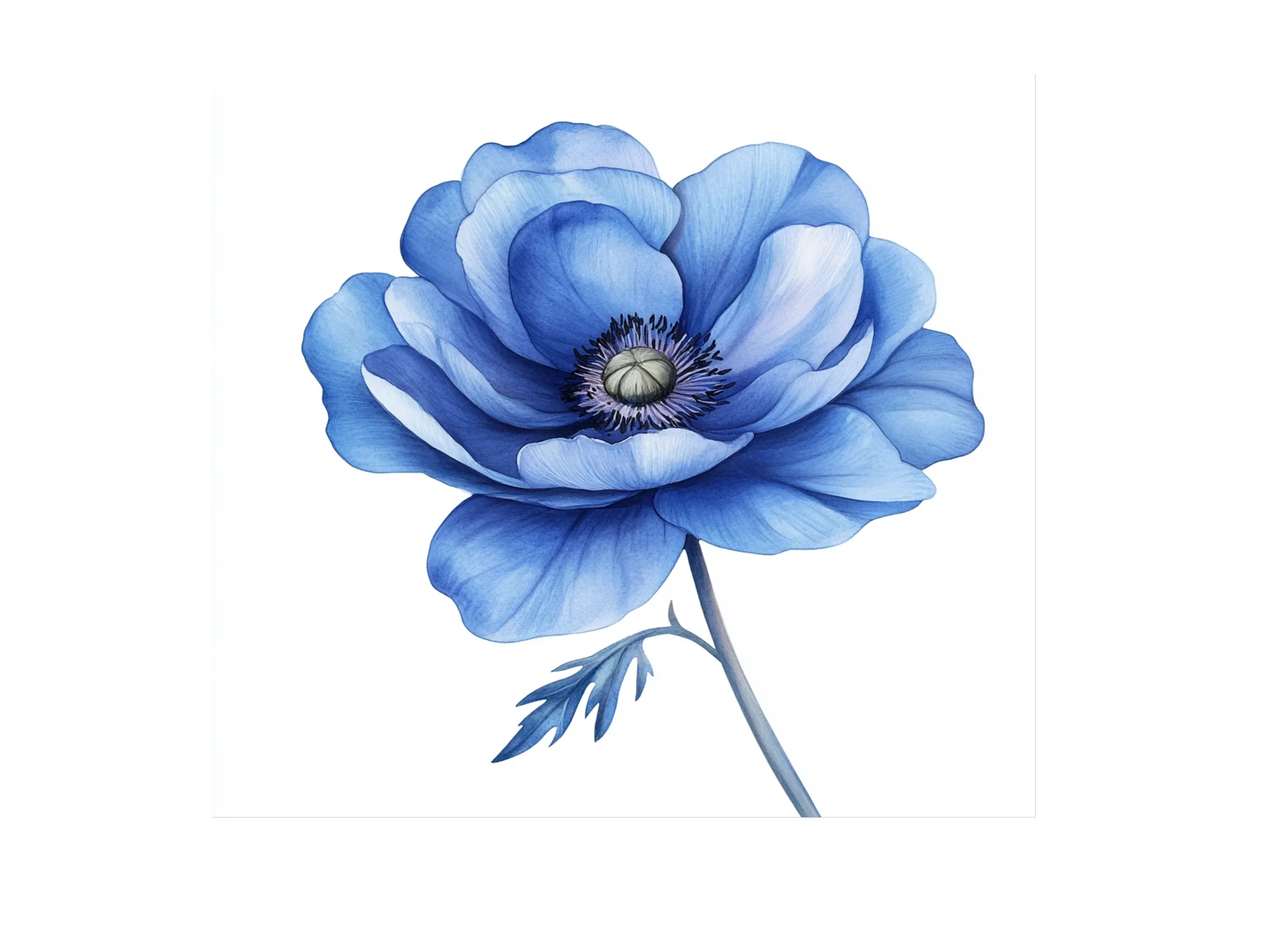 Vibrant Blue Anemone Flower Clipart Bundle - Image 3