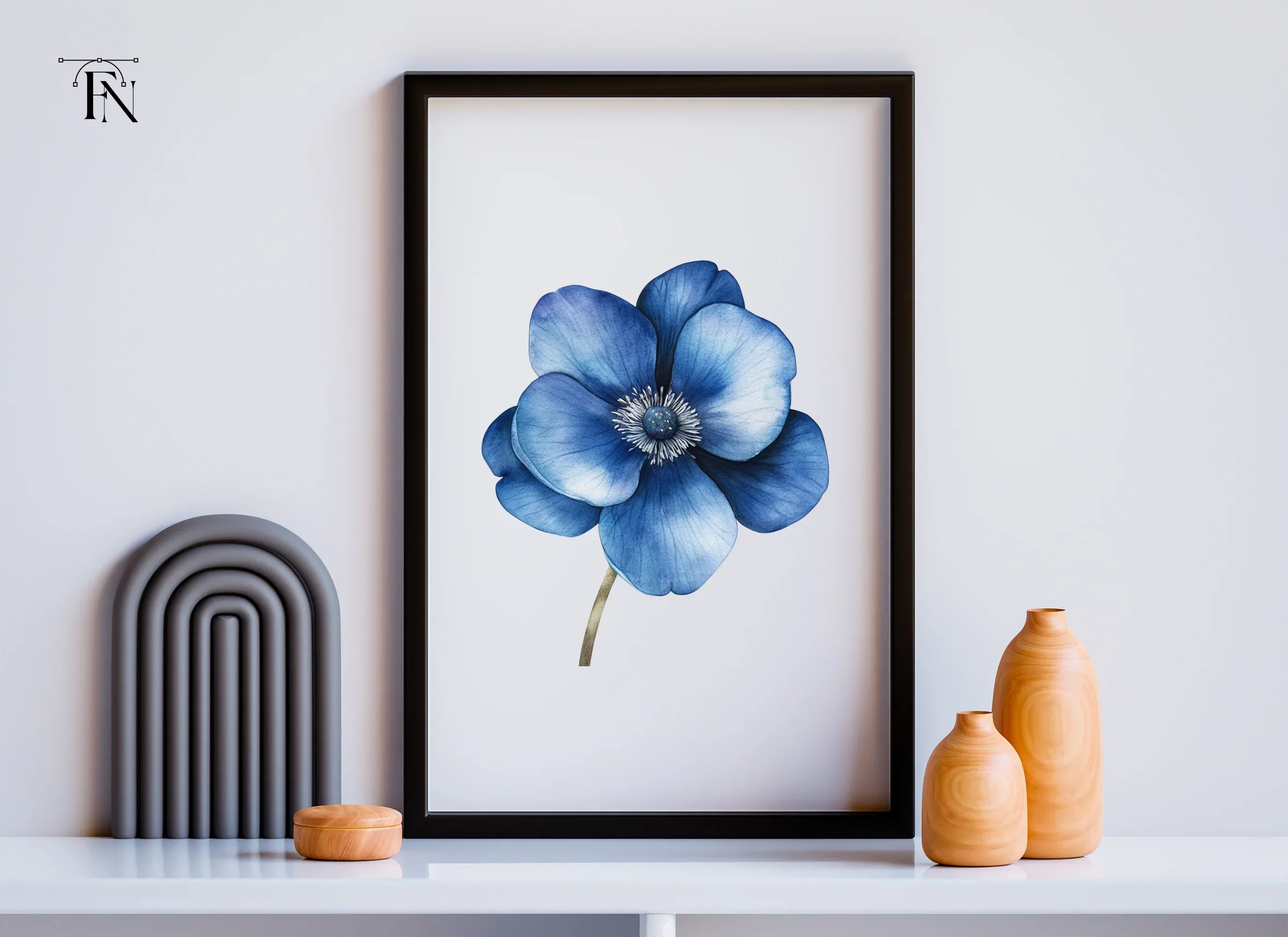 Vibrant Blue Anemone Flower Clipart Bundle - Image 6
