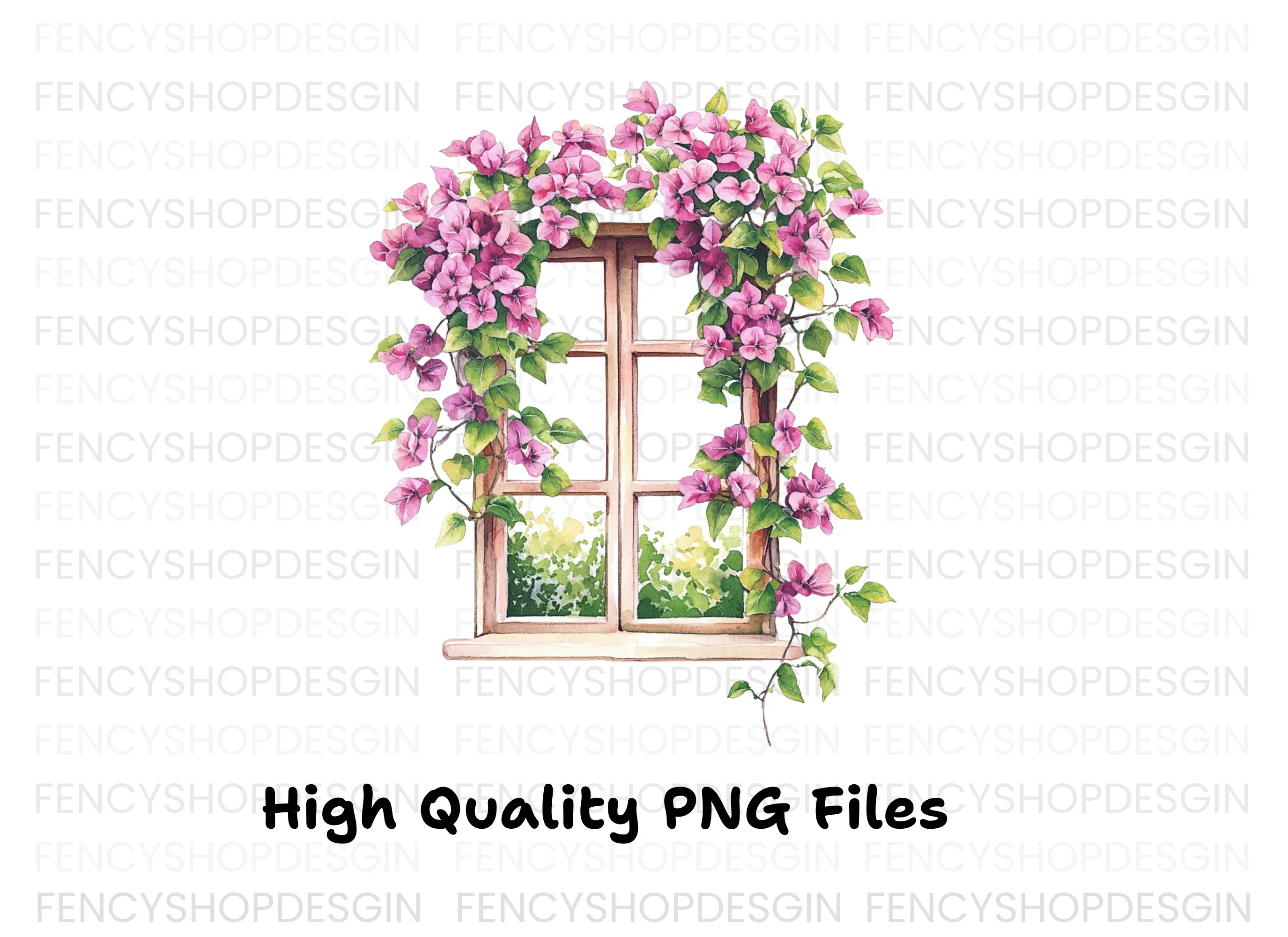 Vibrant Bougainvillea Window Clipart Bundle - Image 2