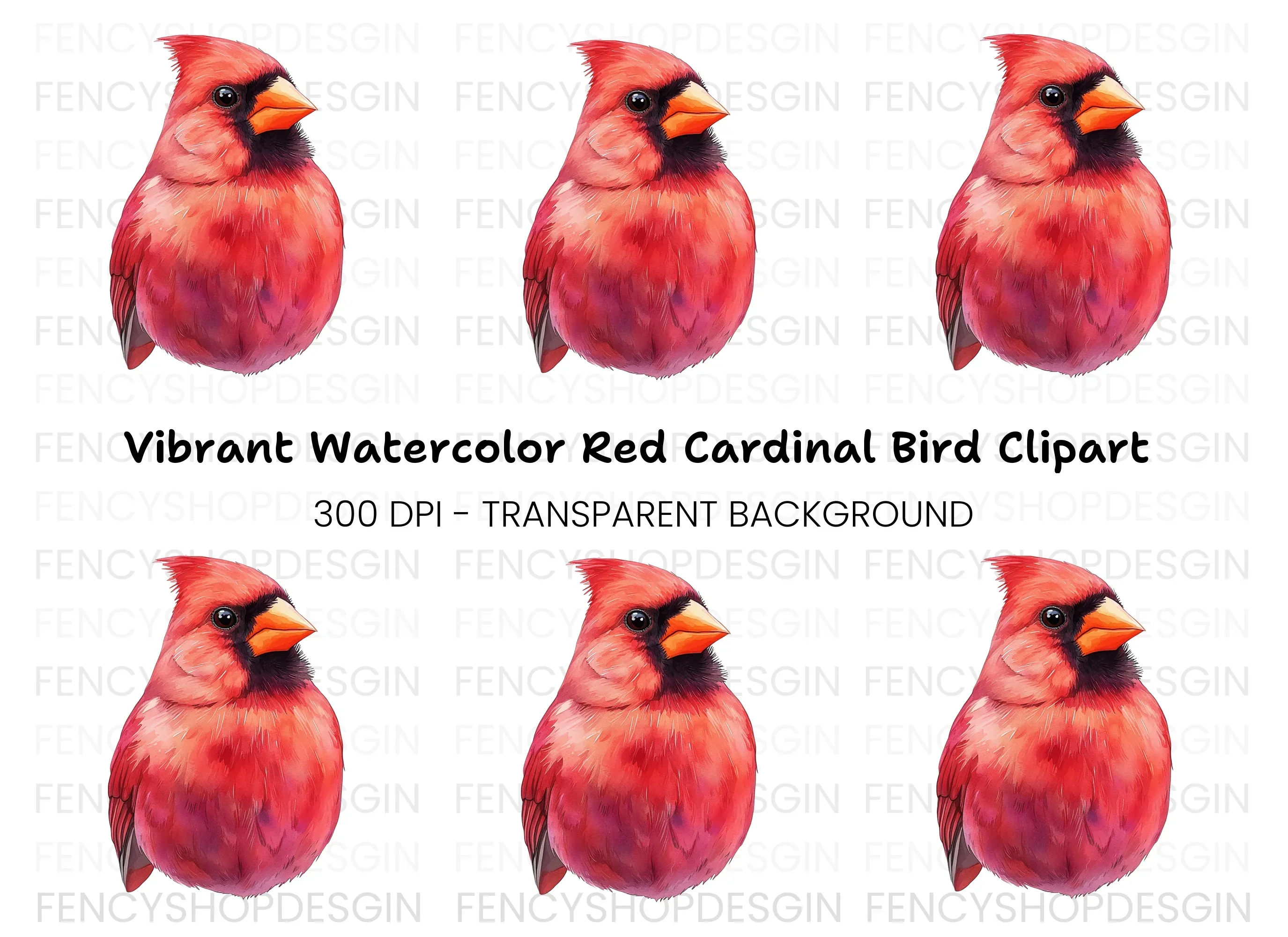 Vibrant Cardinal Clipart Bundle