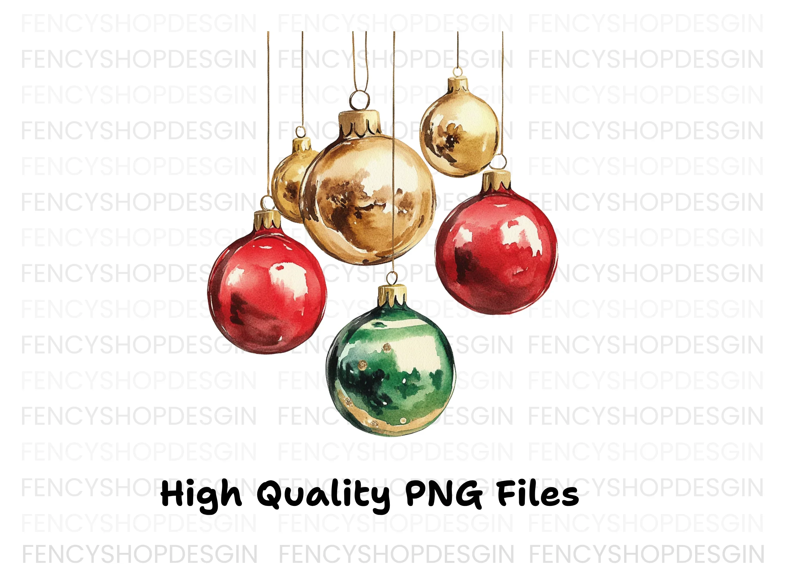 Vibrant Christmas Baubles Clipart Bundle - Image 2