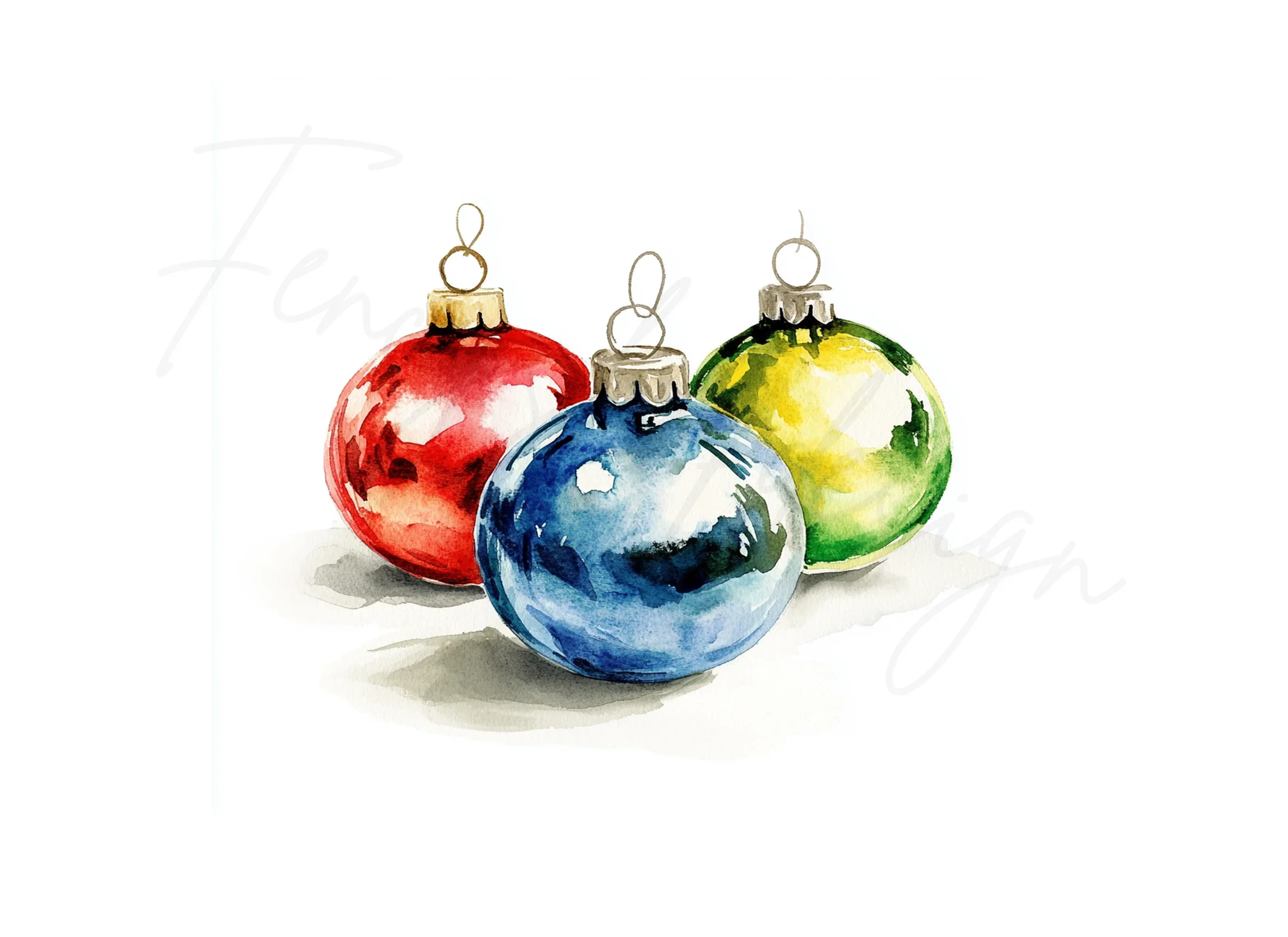 Vibrant Christmas Ornaments Clipart Bundle - Image 2