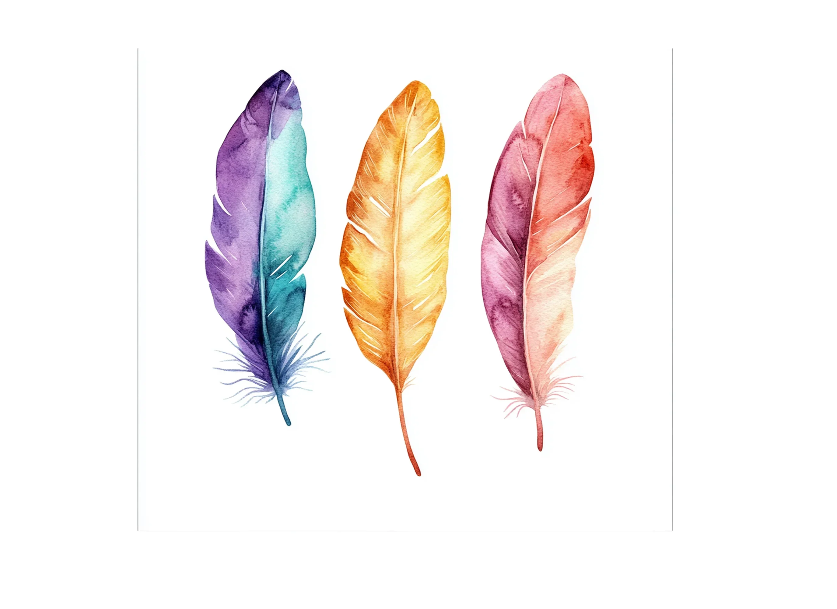 Vibrant Feather Clipart Bundle - Image 2