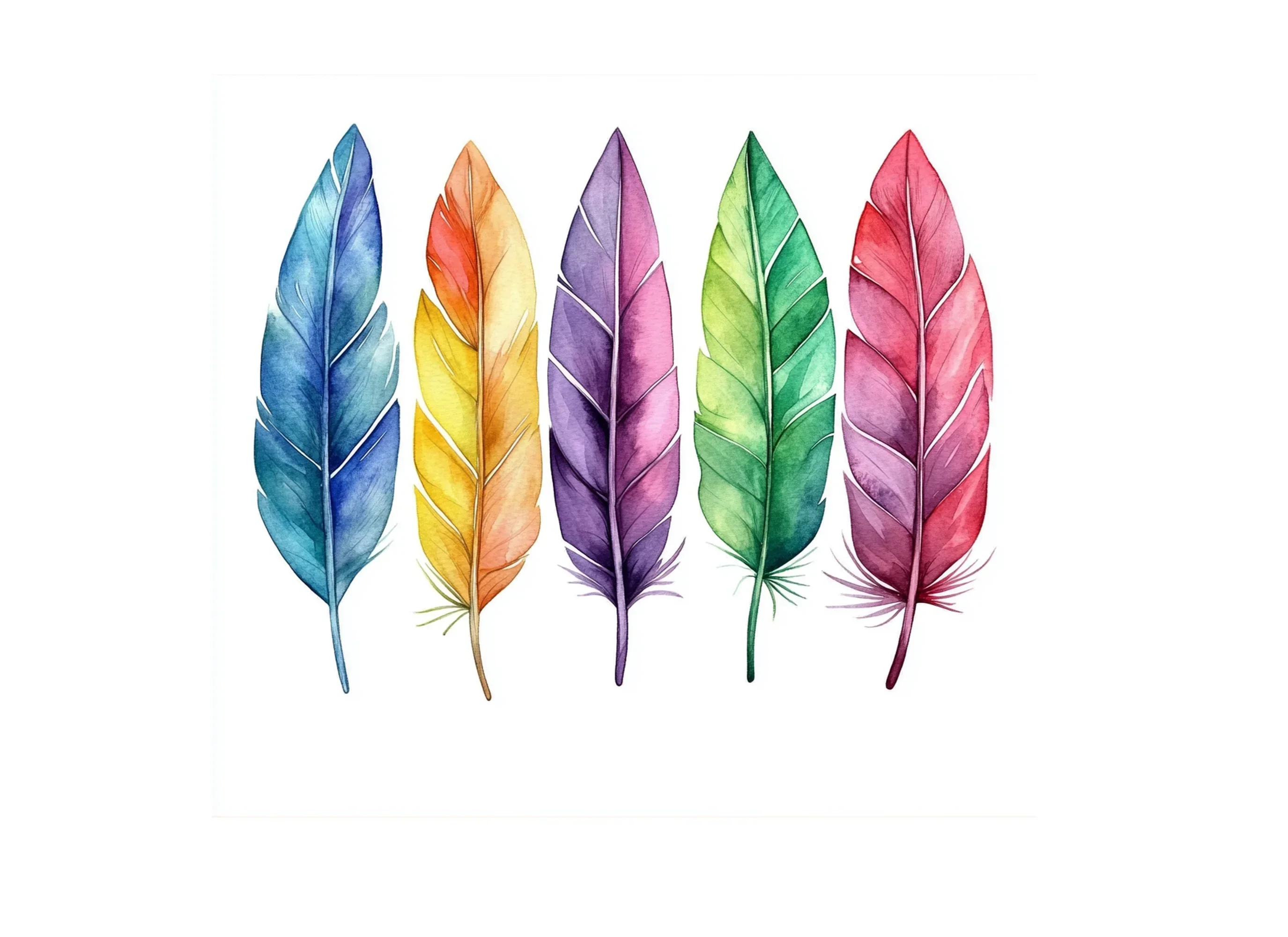 Vibrant Feather Clipart Bundle - Image 3