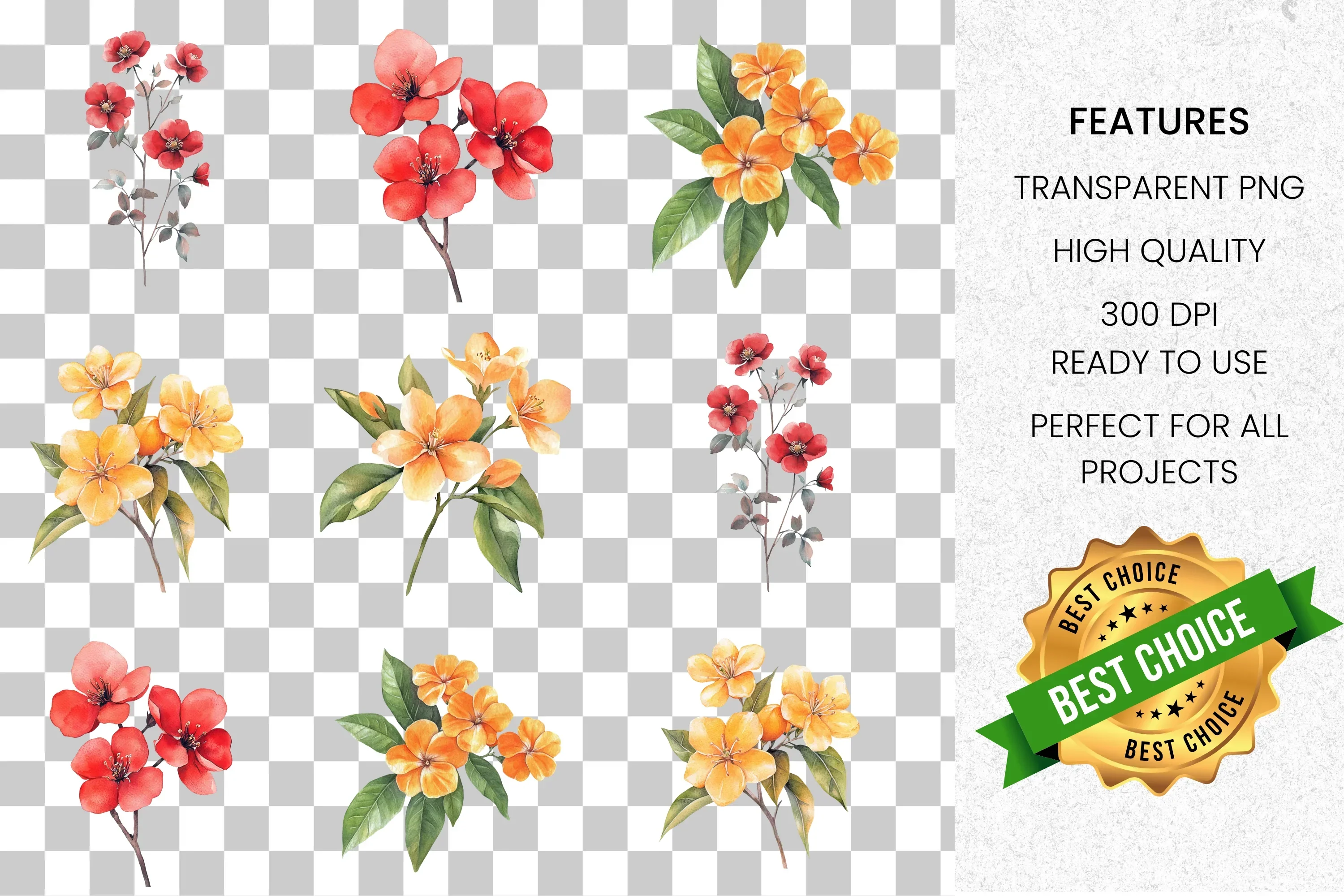 Vibrant Floral Clipart Bundle - Image 8