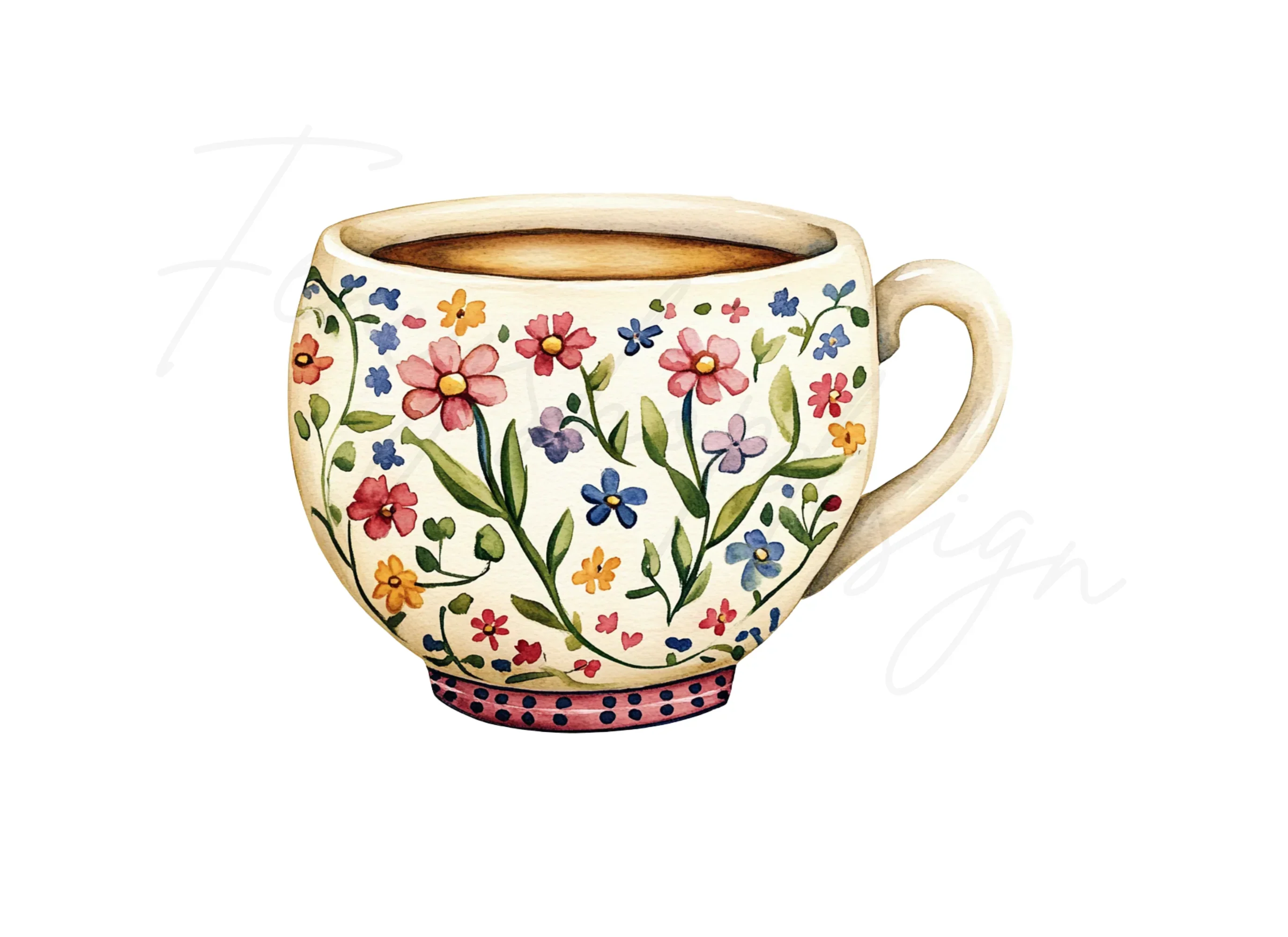 Vibrant Floral Coffee Clipart Bundle - Image 2
