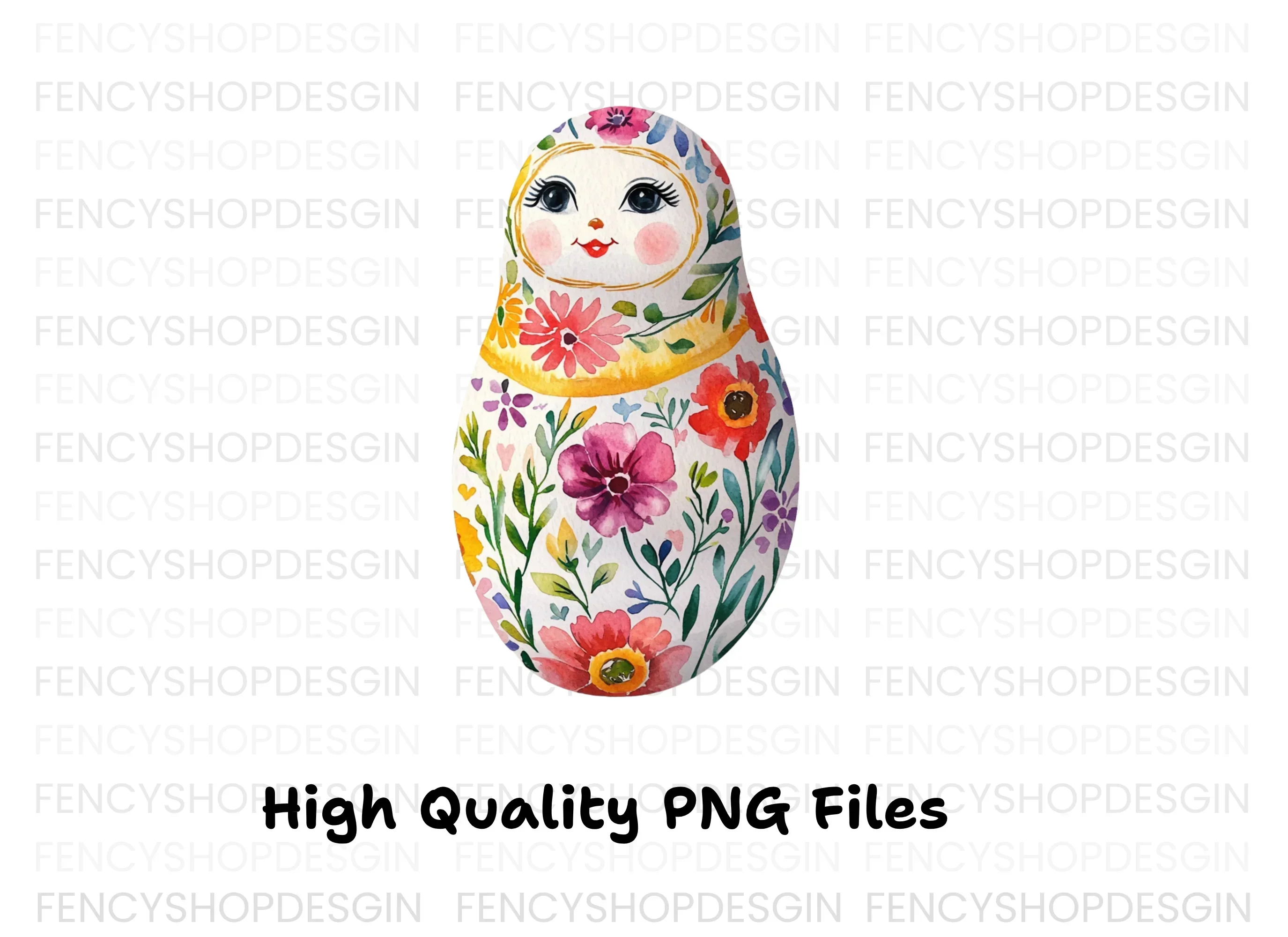 Vibrant Floral Matryoshka Doll Clipart Bundle - Image 3