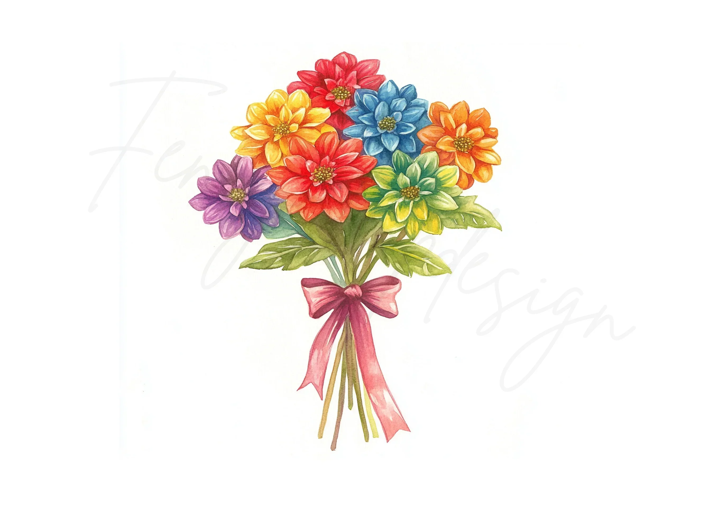 Vibrant Flower Bouquets Clipart Bundle - Image 2