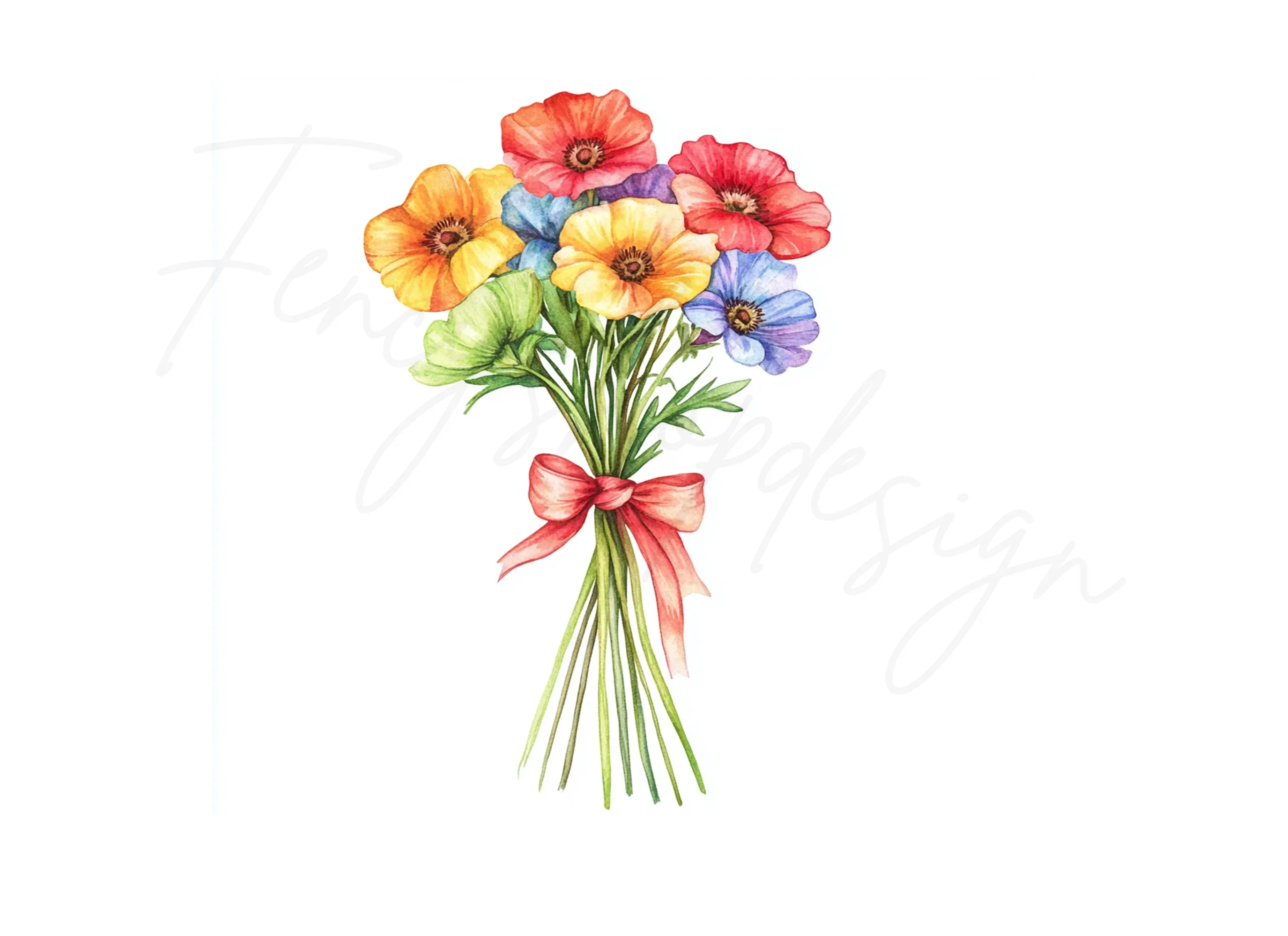 Vibrant Flower Bouquets Clipart Bundle - Image 3