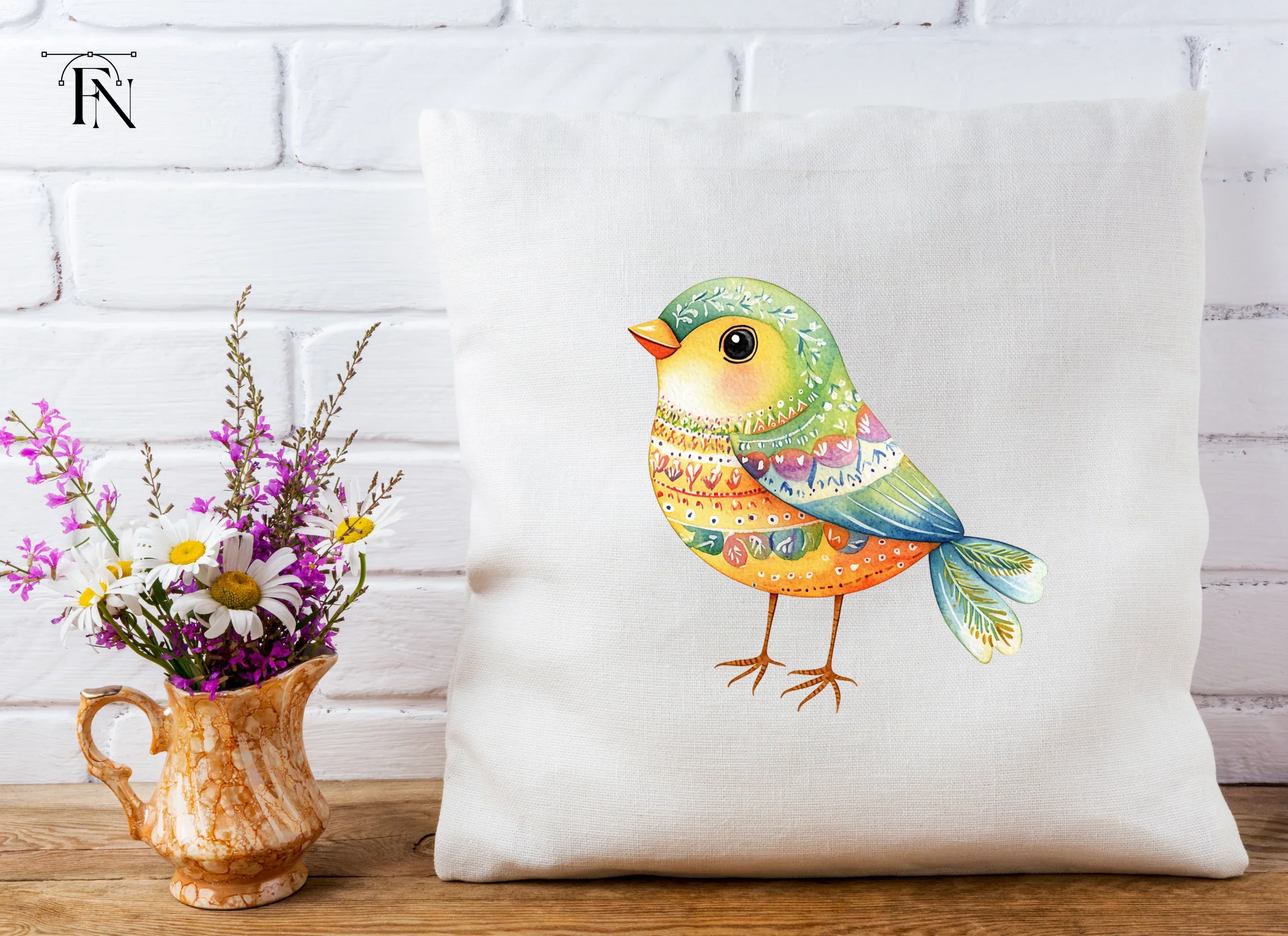 Vibrant Folk Birds Clipart Bundle - Image 4