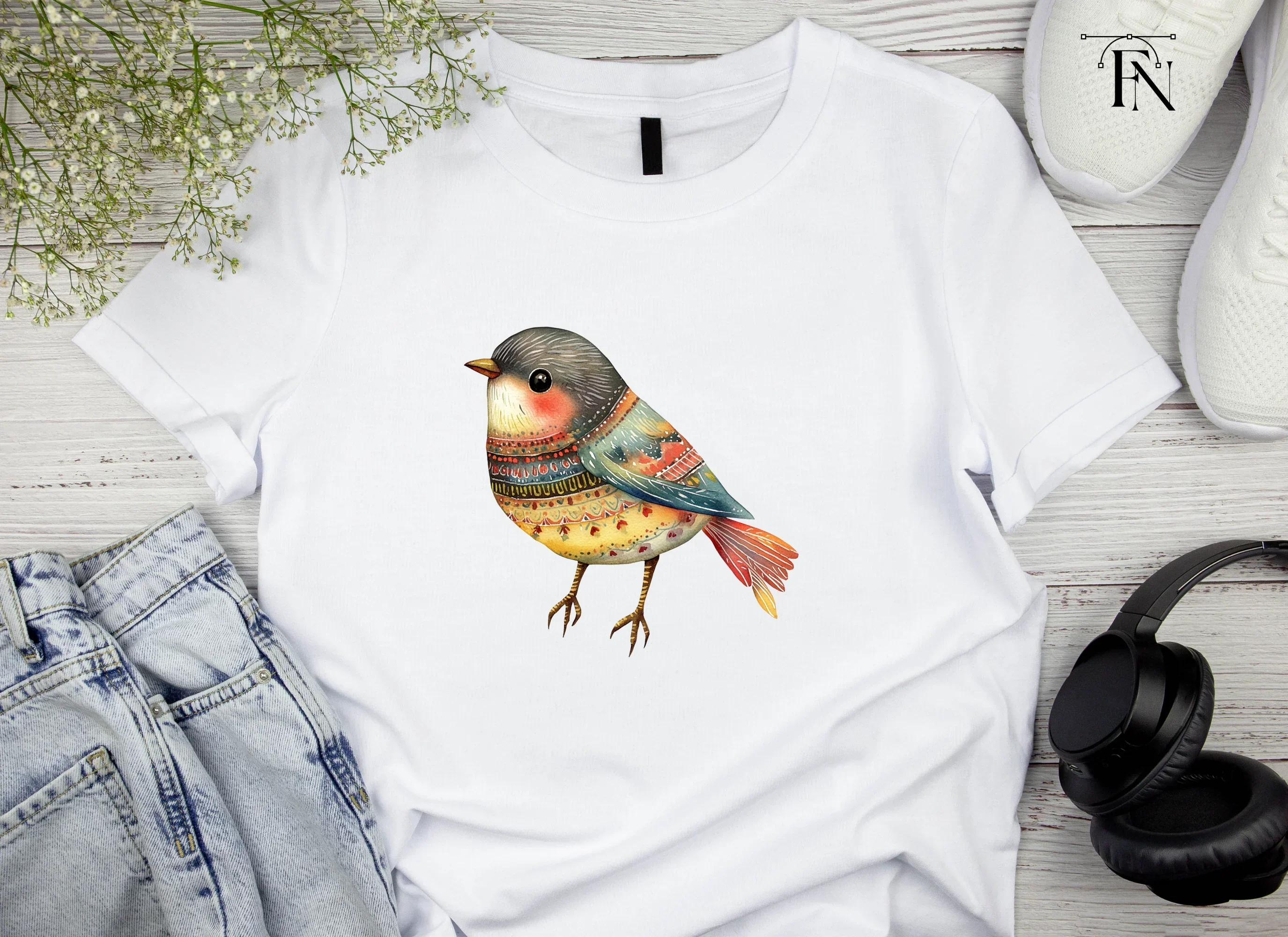 Vibrant Folk Birds Clipart Bundle - Image 5