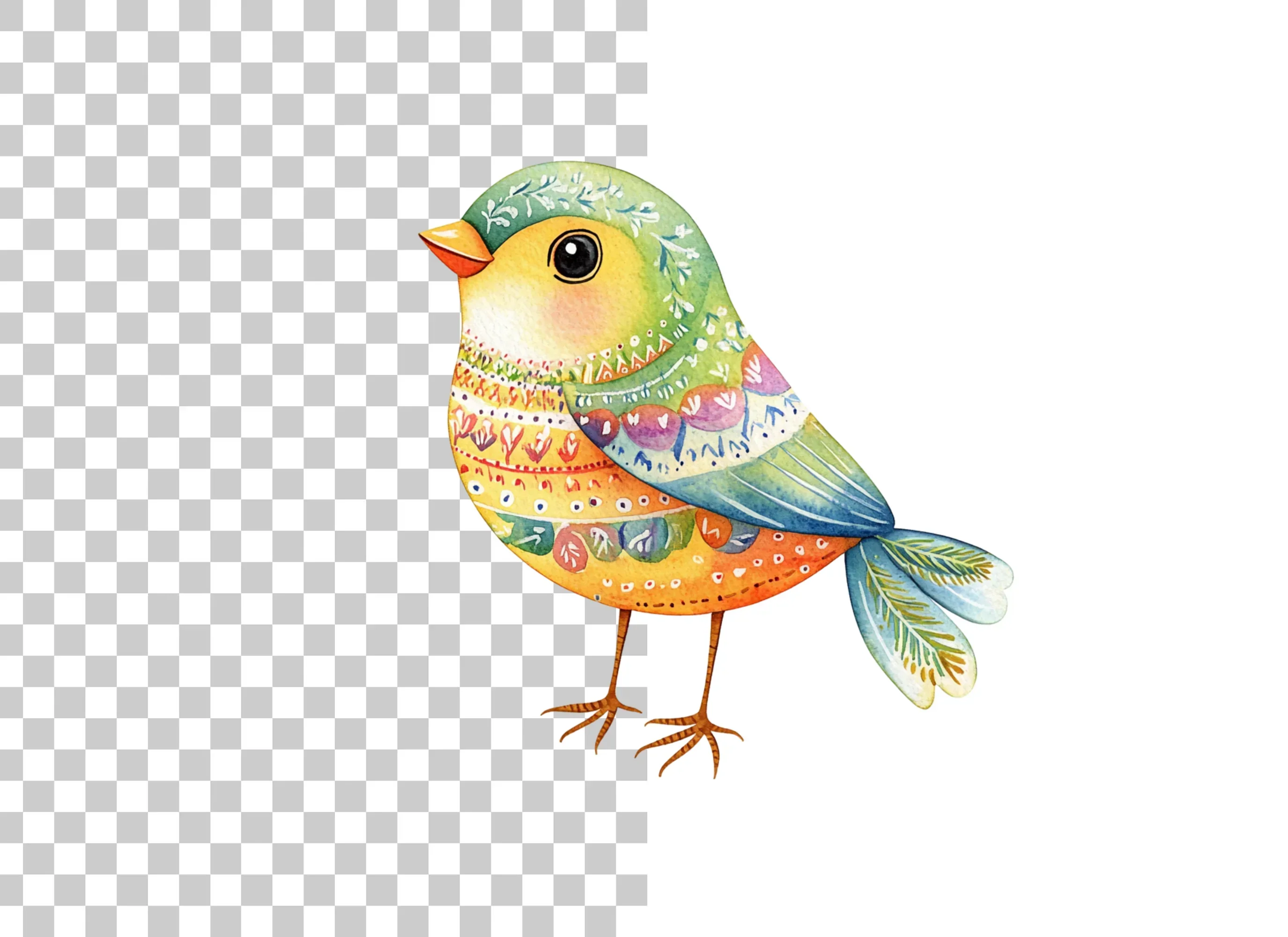 Vibrant Folk Birds Clipart Bundle - Image 6
