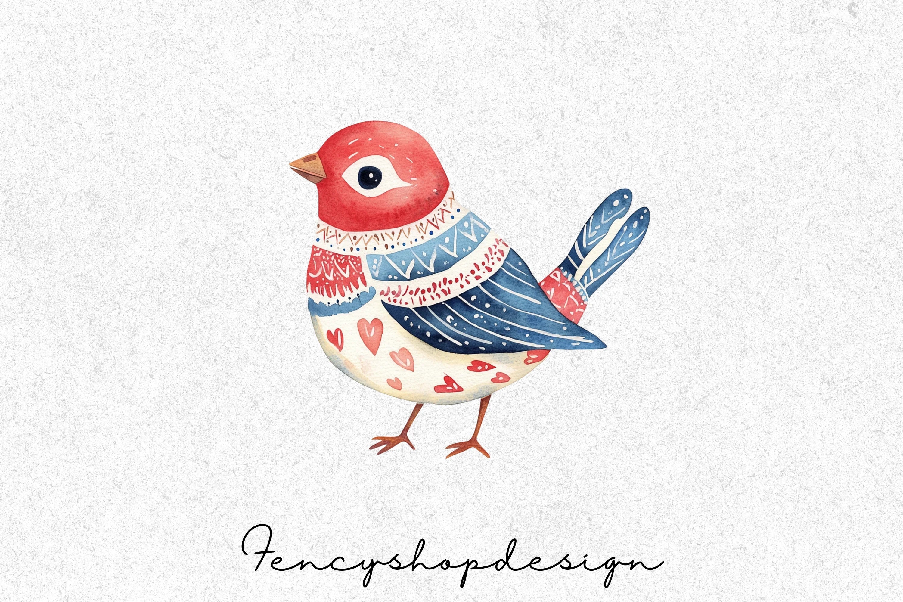 Vibrant Folk Birds Clipart Bundle - Image 3
