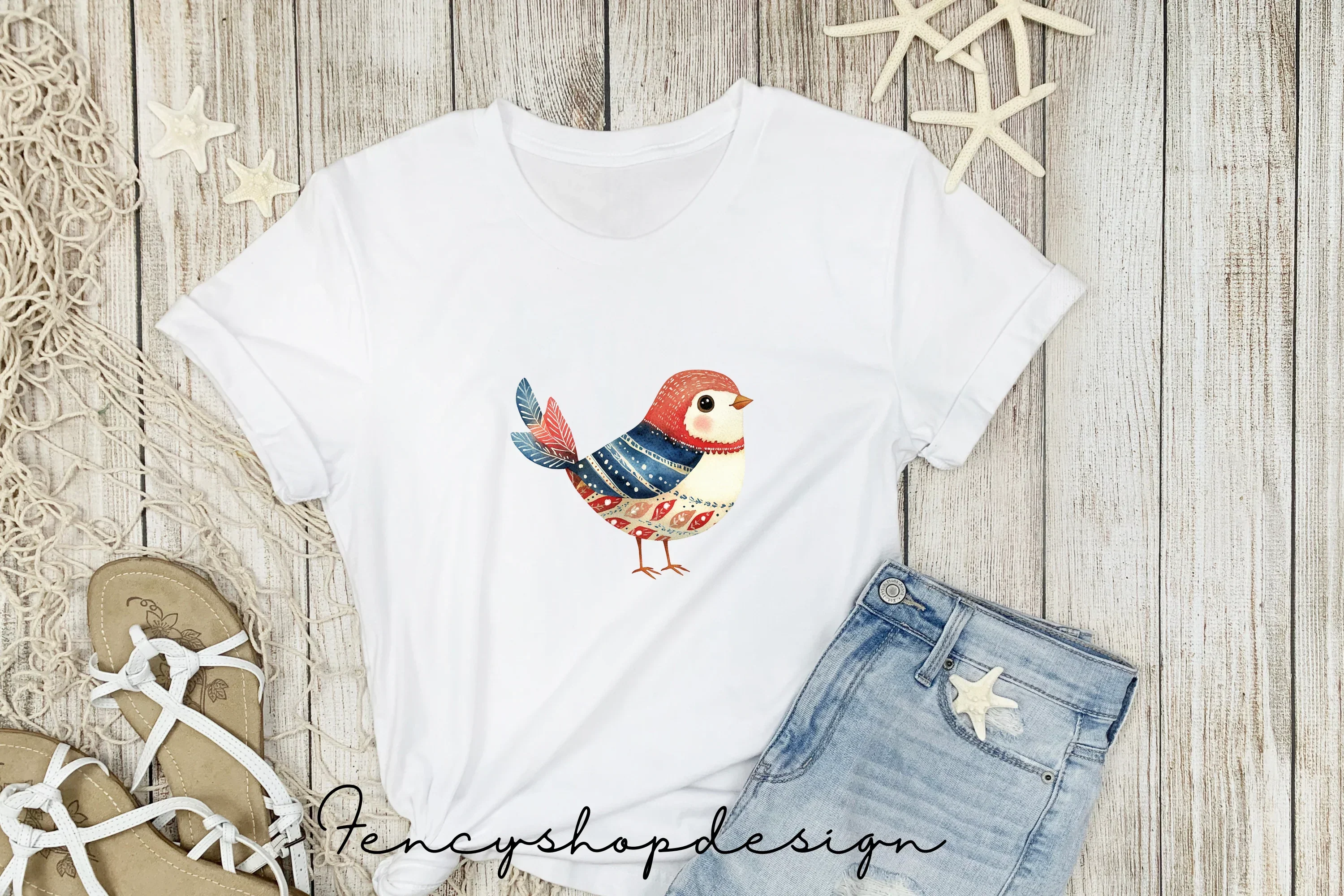 Vibrant Folk Birds Clipart Bundle - Image 5