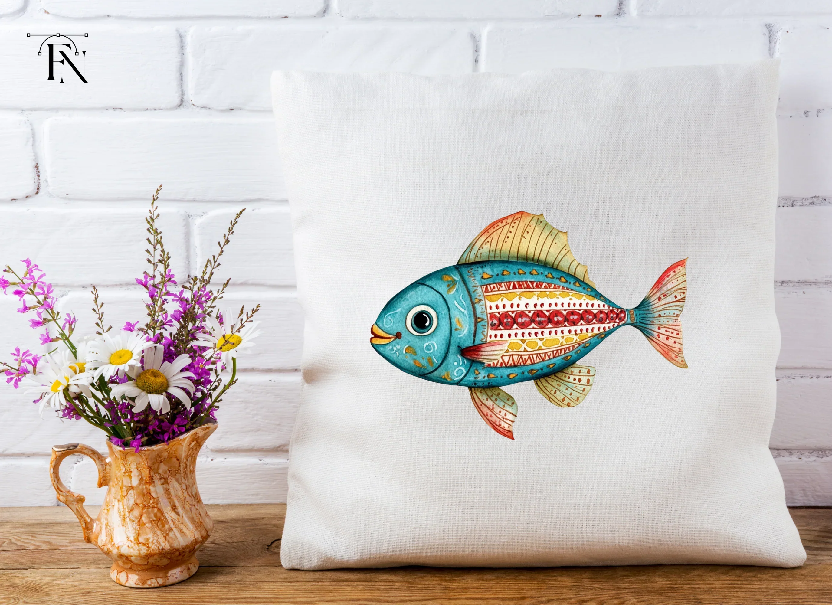 Vibrant Folk Fish Clipart Bundle - Image 5