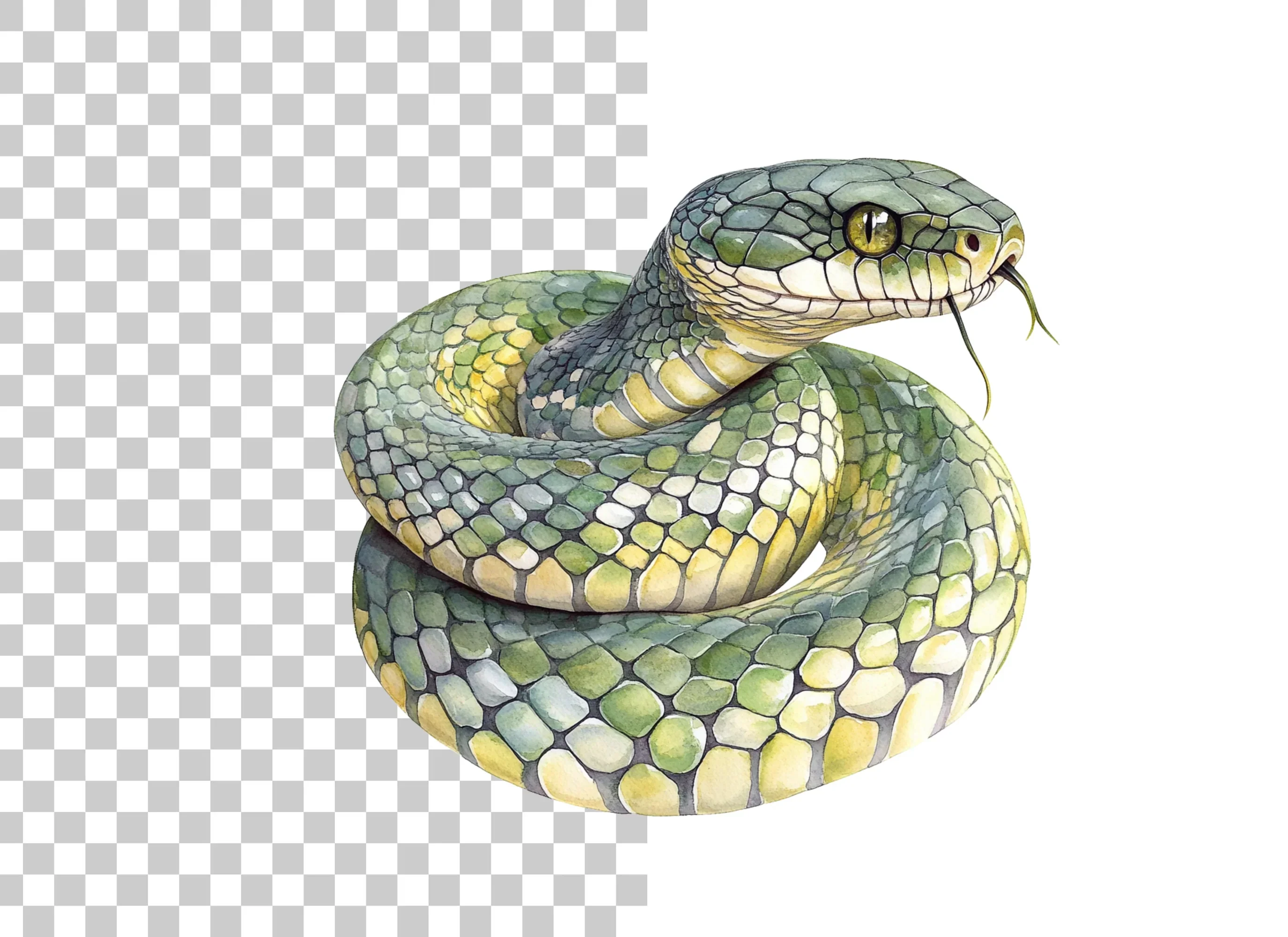 Vibrant Green Snake Clipart Bundle - Image 2