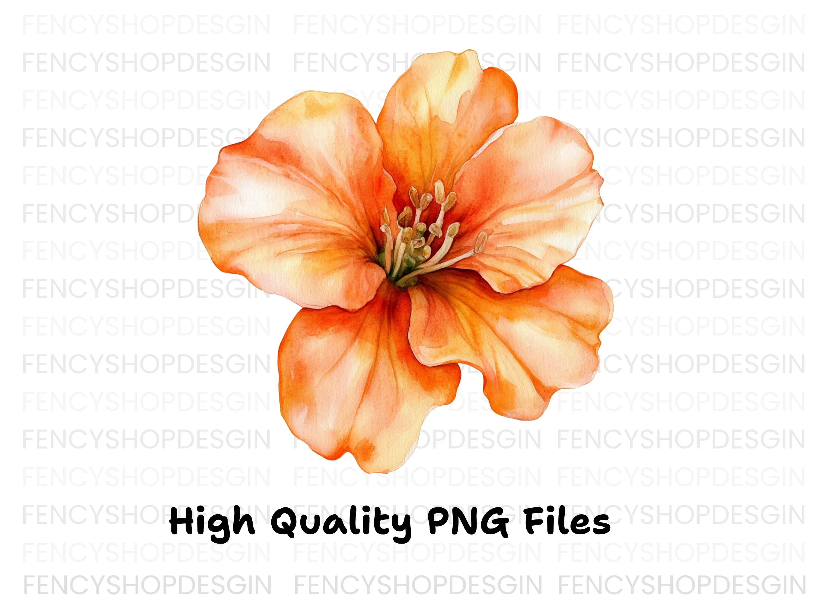 Vibrant Orange Flower Clipart Bundle - Image 3