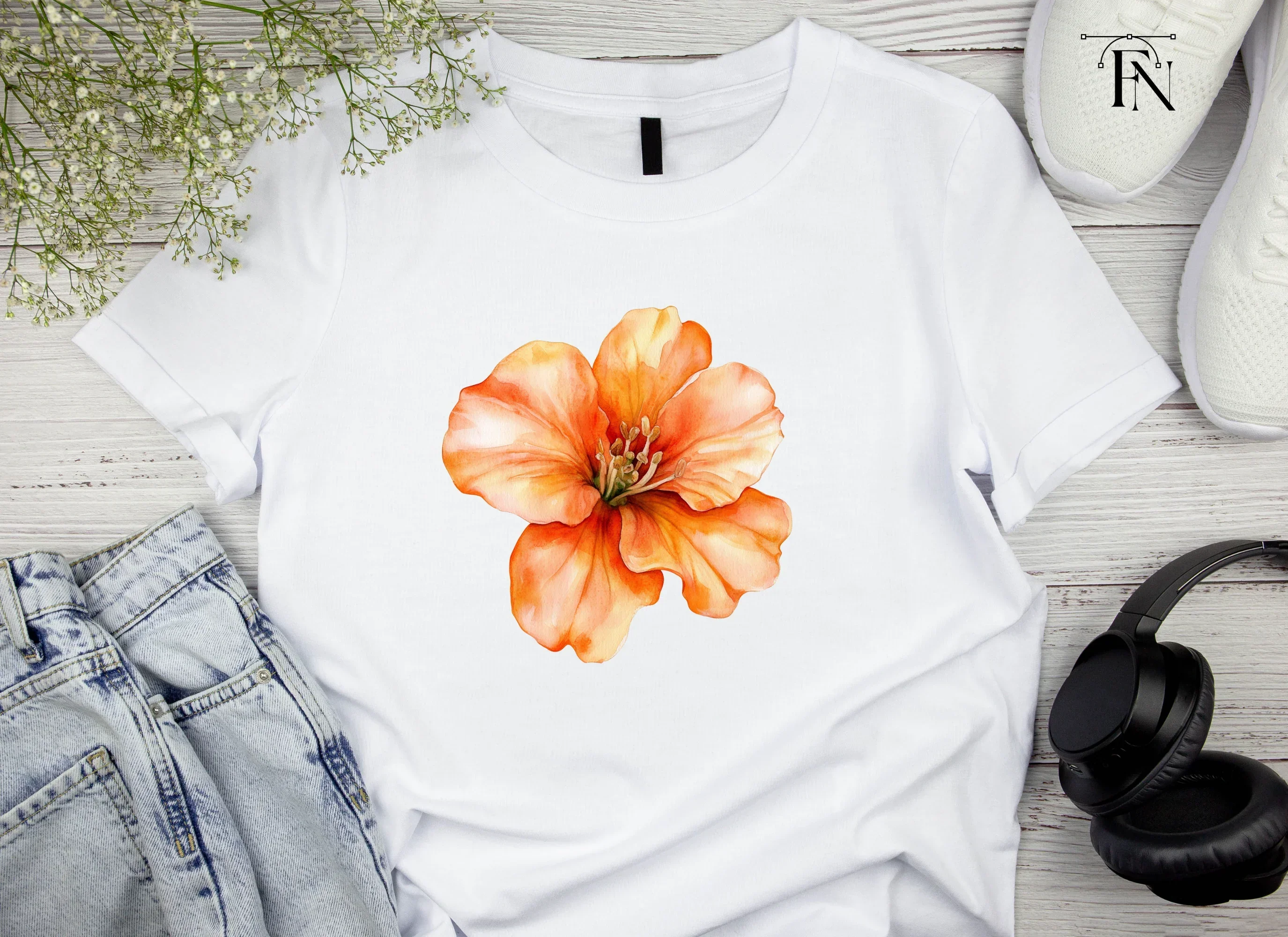 Vibrant Orange Flower Clipart Bundle - Image 4