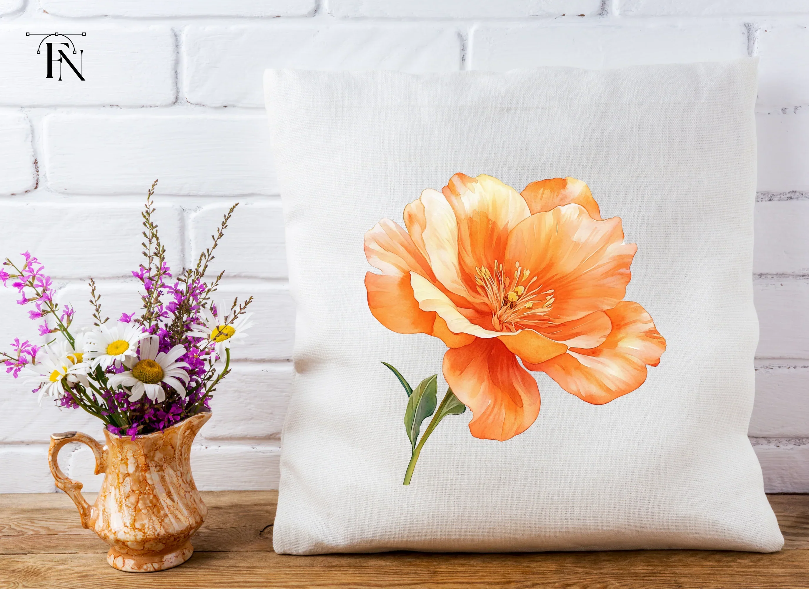 Vibrant Orange Flower Clipart Bundle - Image 5