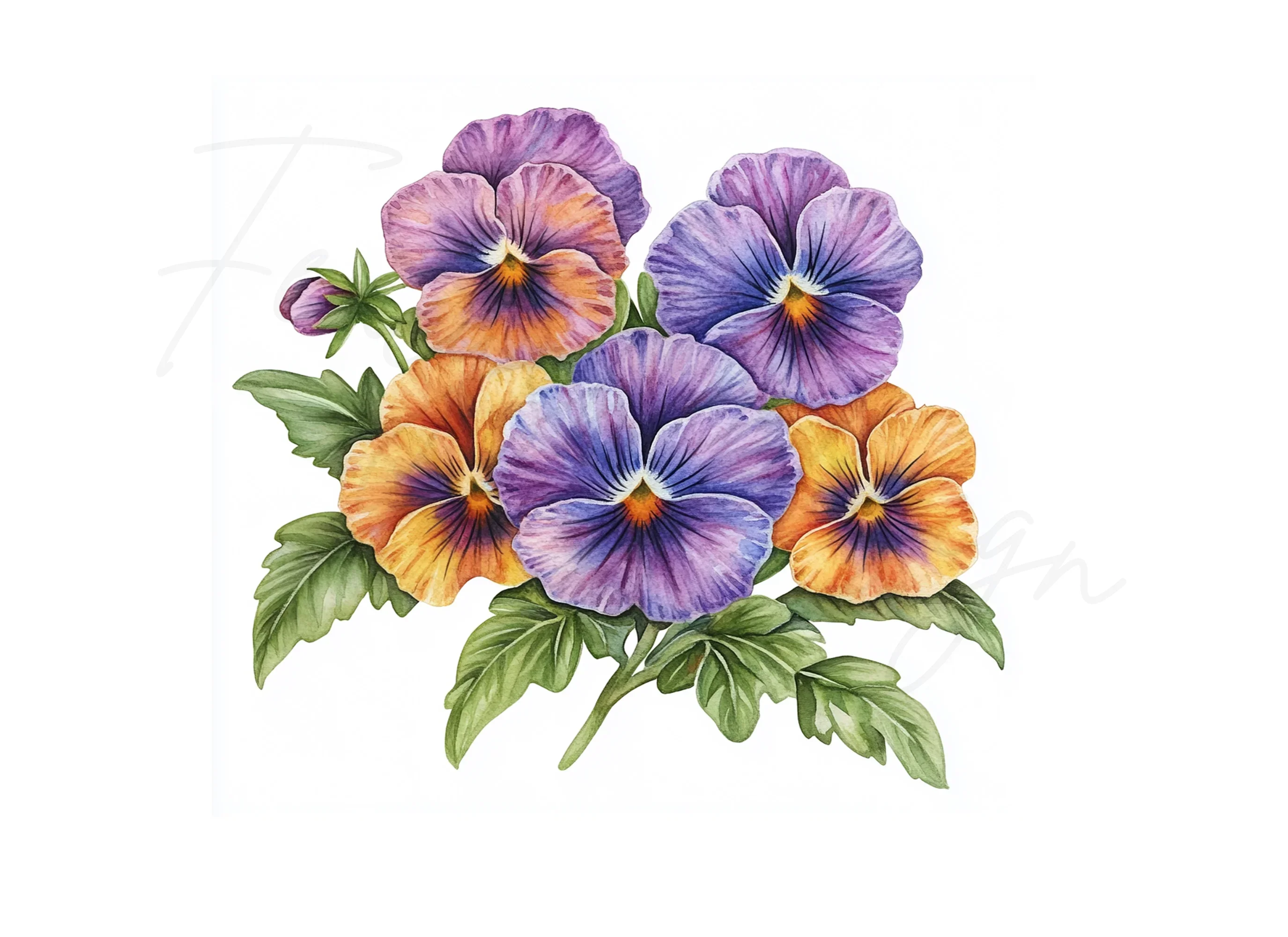 Vibrant Pansy Clipart Bundle - Image 2
