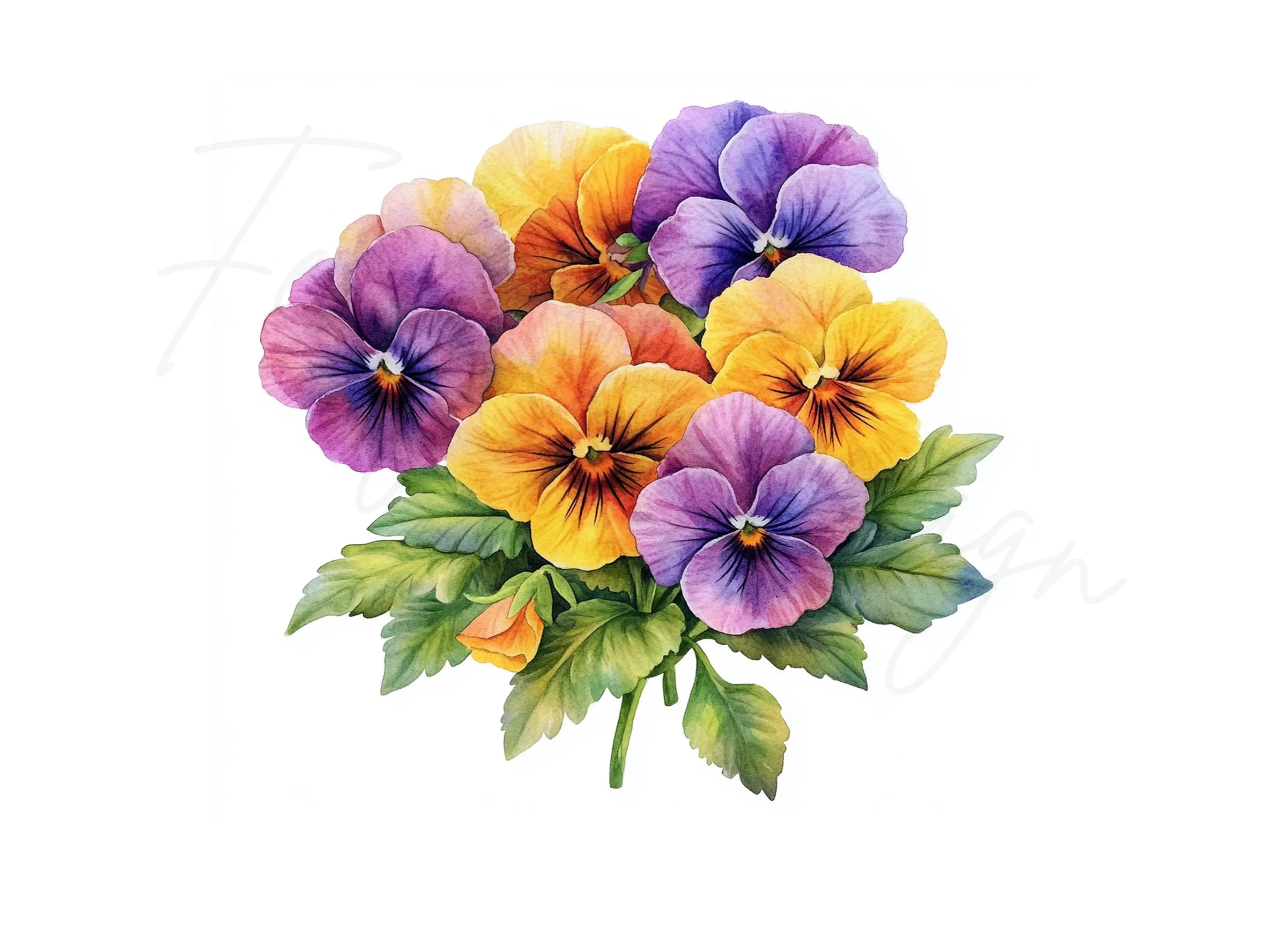 Vibrant Pansy Clipart Bundle - Image 3
