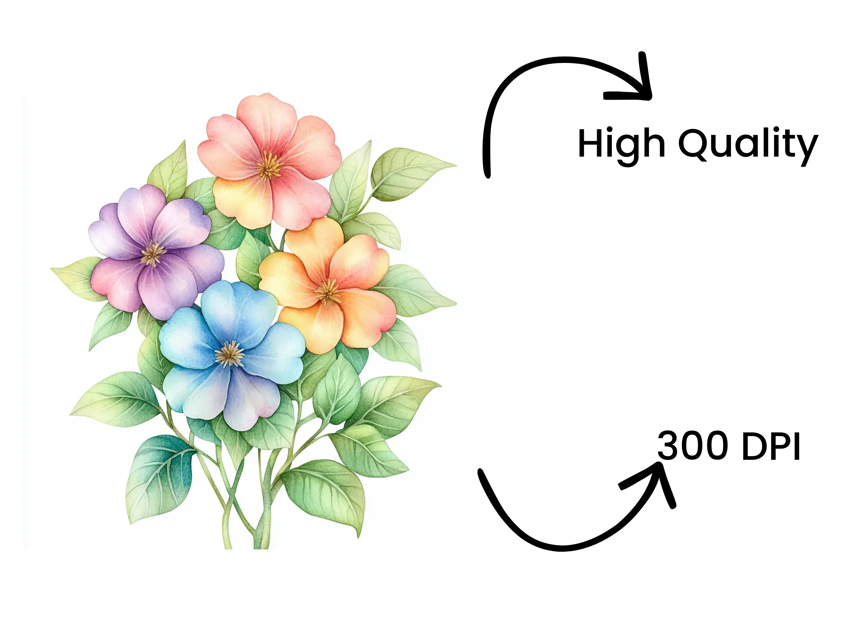 Vibrant Pastel Flower Bouquets Clipart Bundle - Image 4
