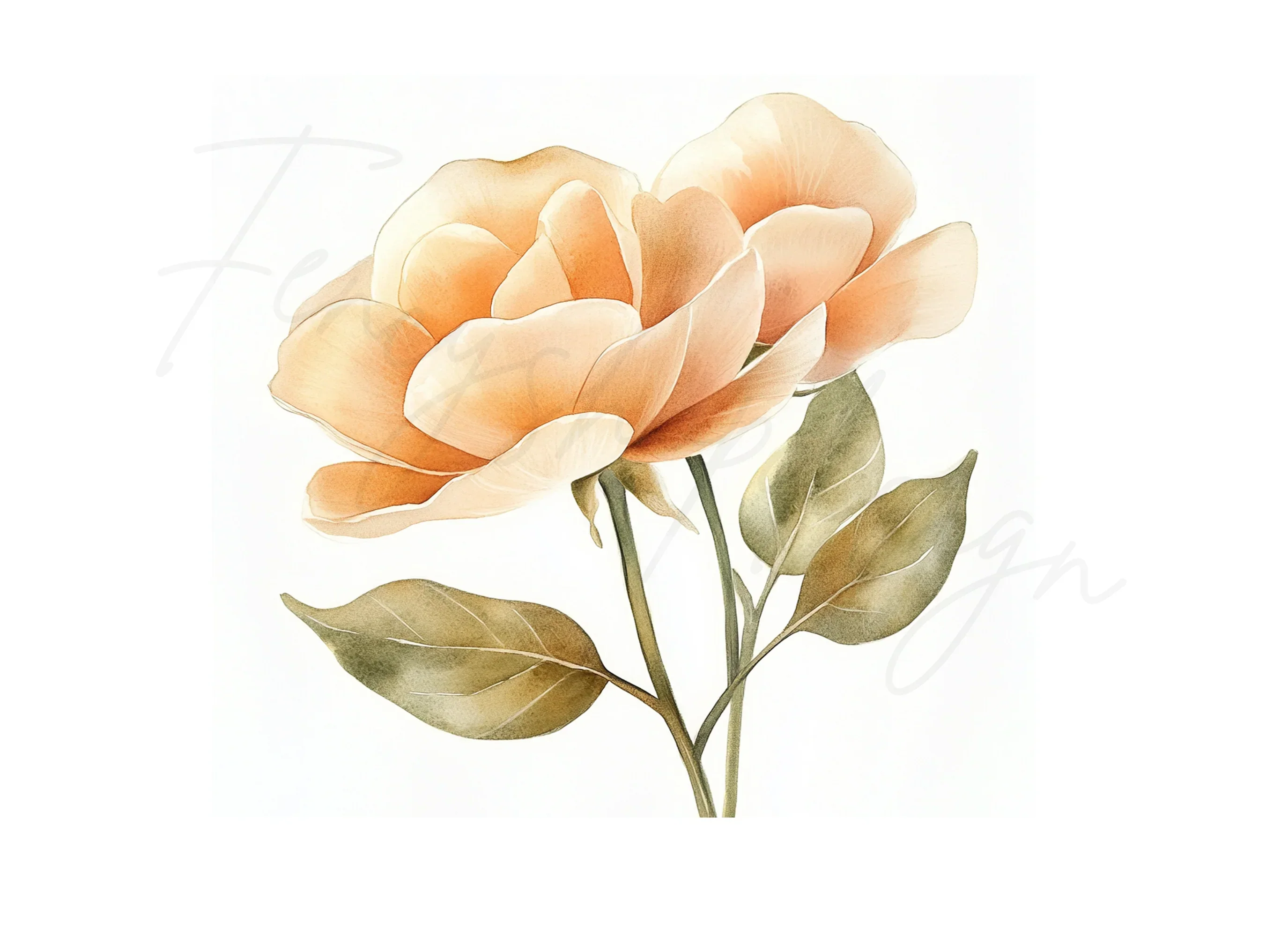 Vibrant Peach Flower Clipart Bundle - Image 2