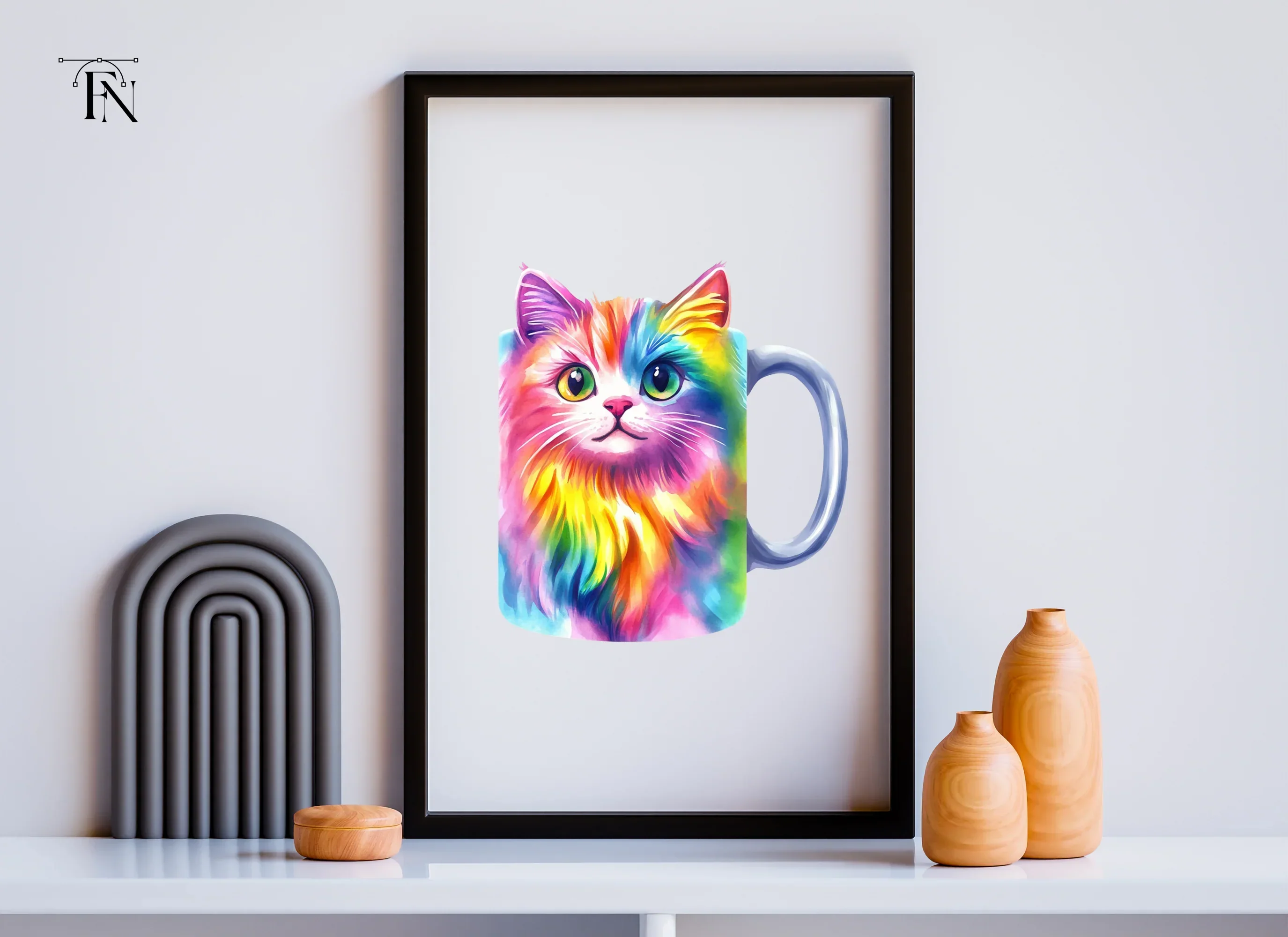 Vibrant Rainbow Cat Clipart Bundle - Image 3