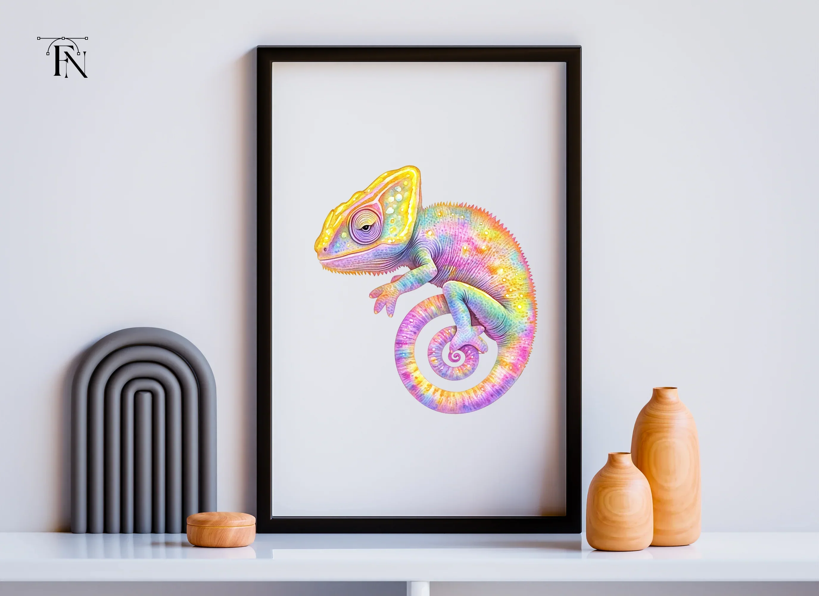 Vibrant Rainbow Chameleon Clipart Bundle - Image 4