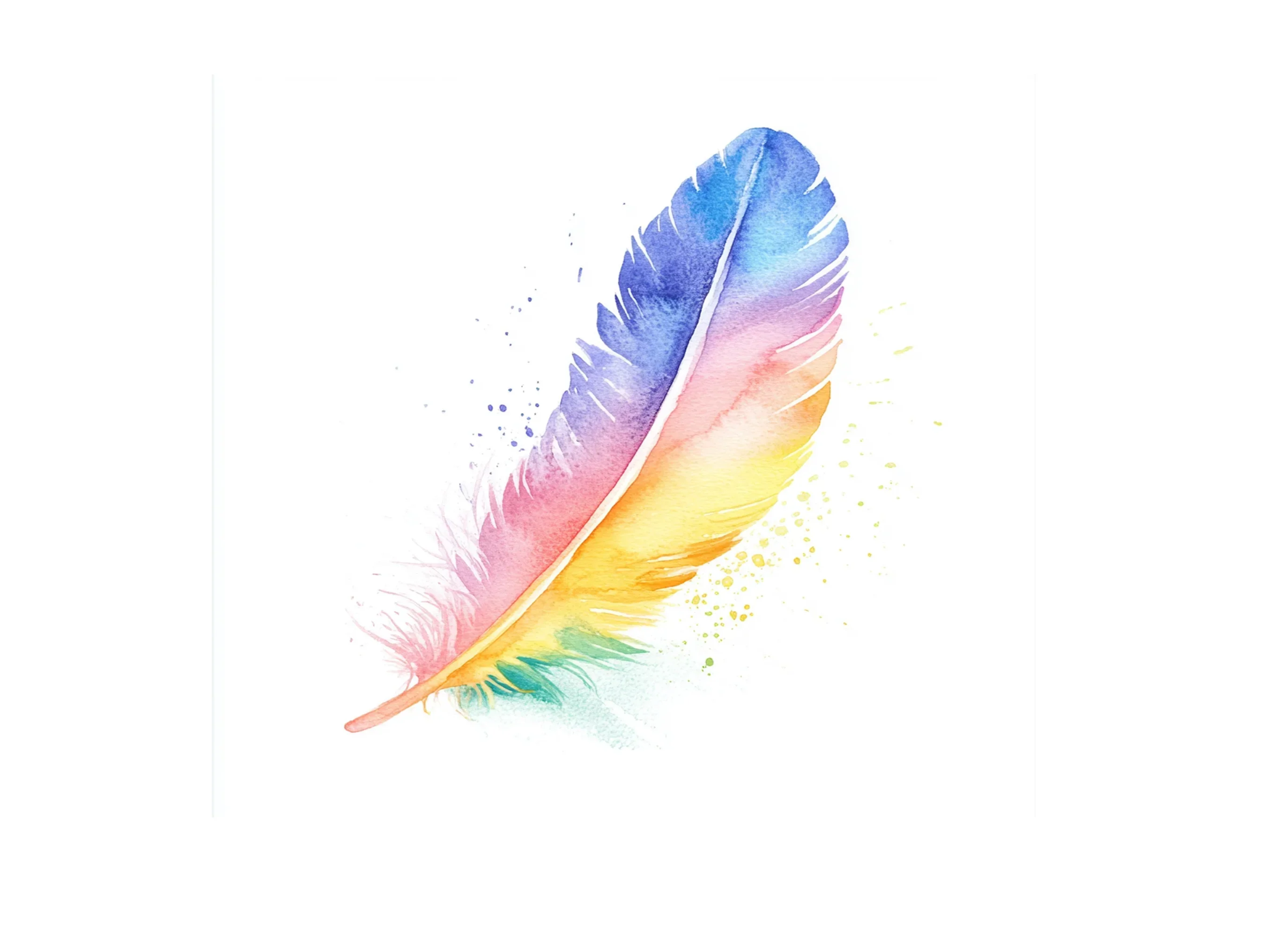 Vibrant Rainbow Feathers Clipart Bundle - Image 2