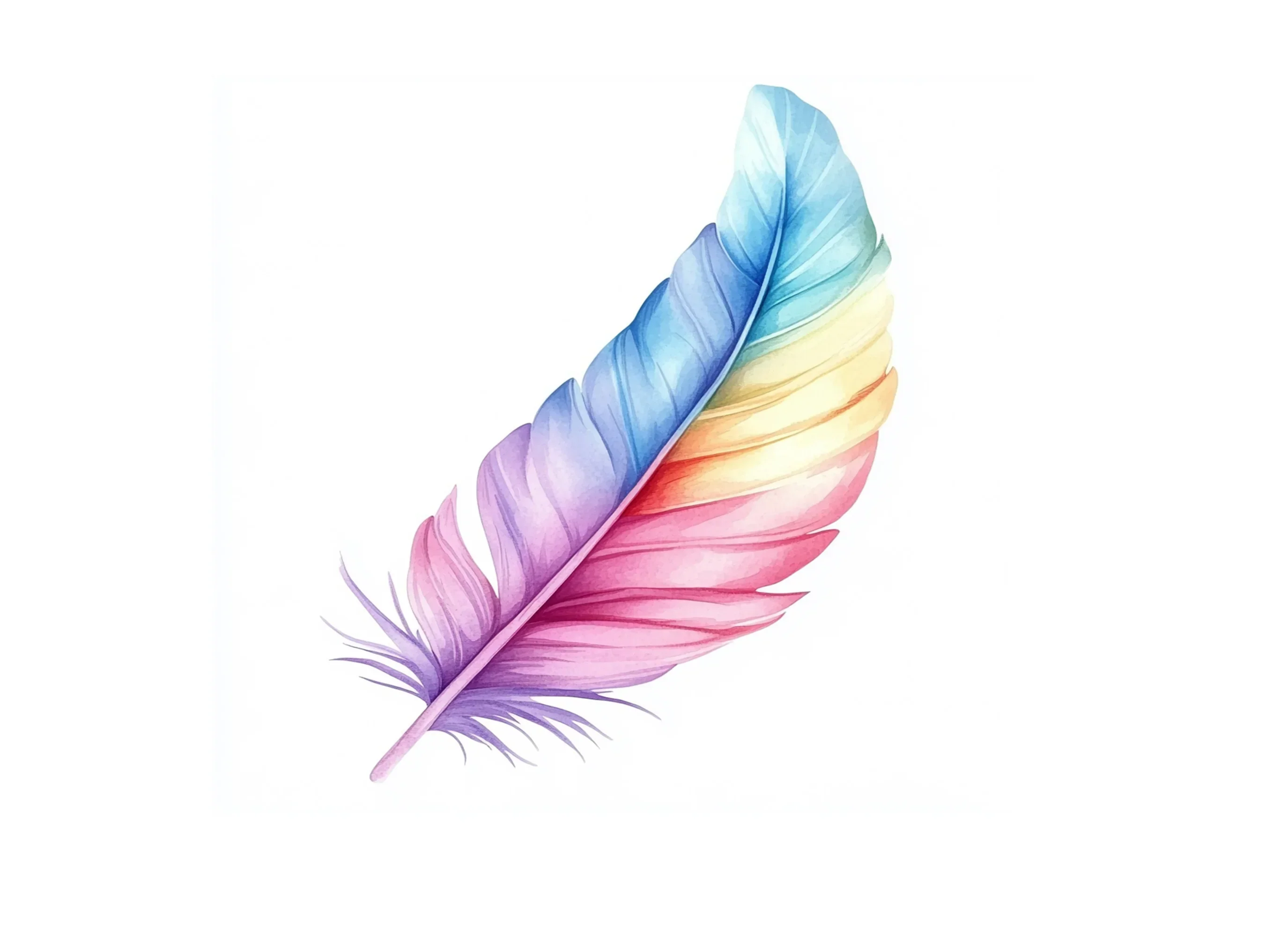 Vibrant Rainbow Feathers Clipart Bundle - Image 3