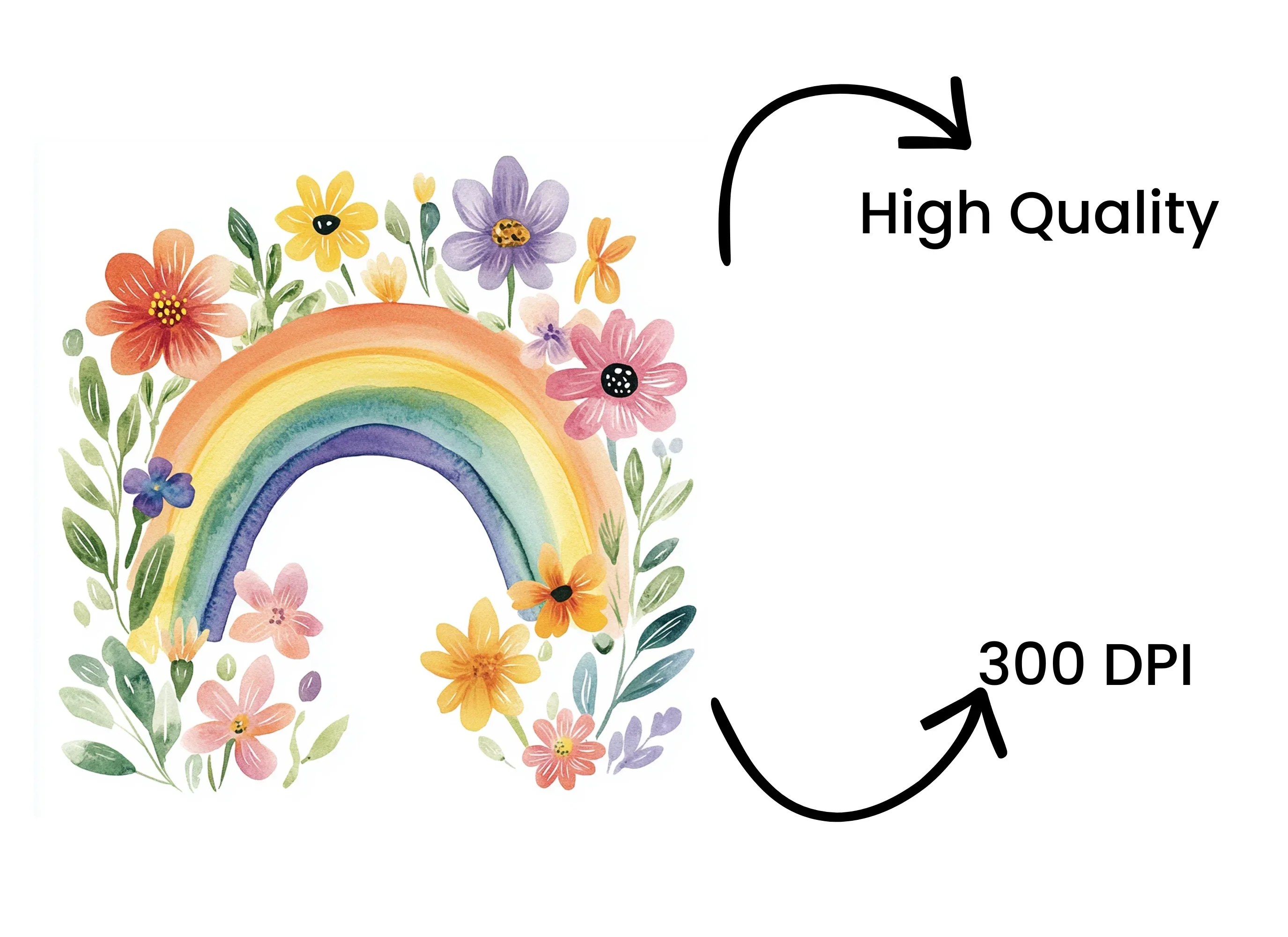 Vibrant Rainbow Floral Arch Clipart Bundle - Image 4