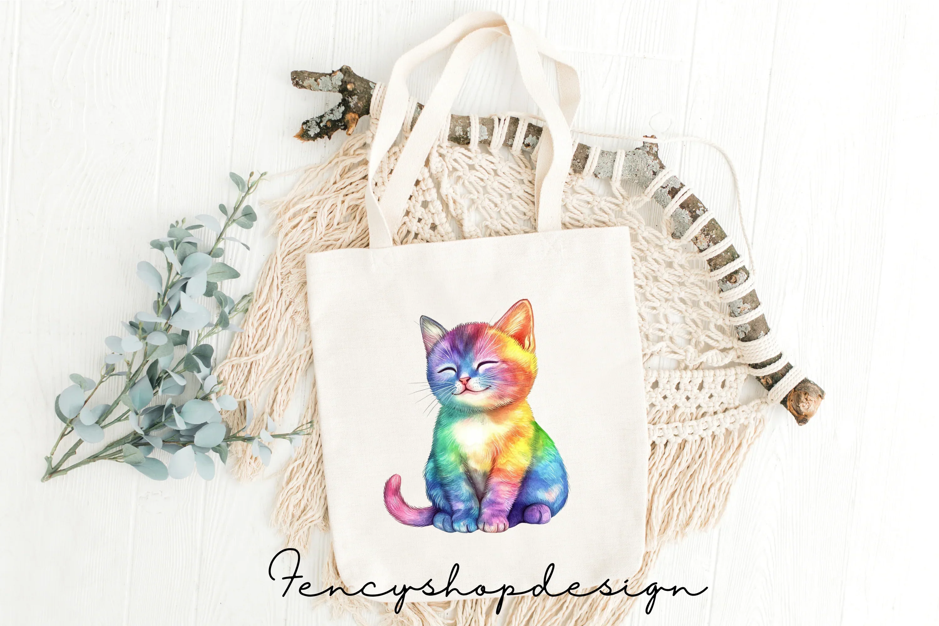 Vibrant Rainbow Kitten Clipart Bundle - Image 2
