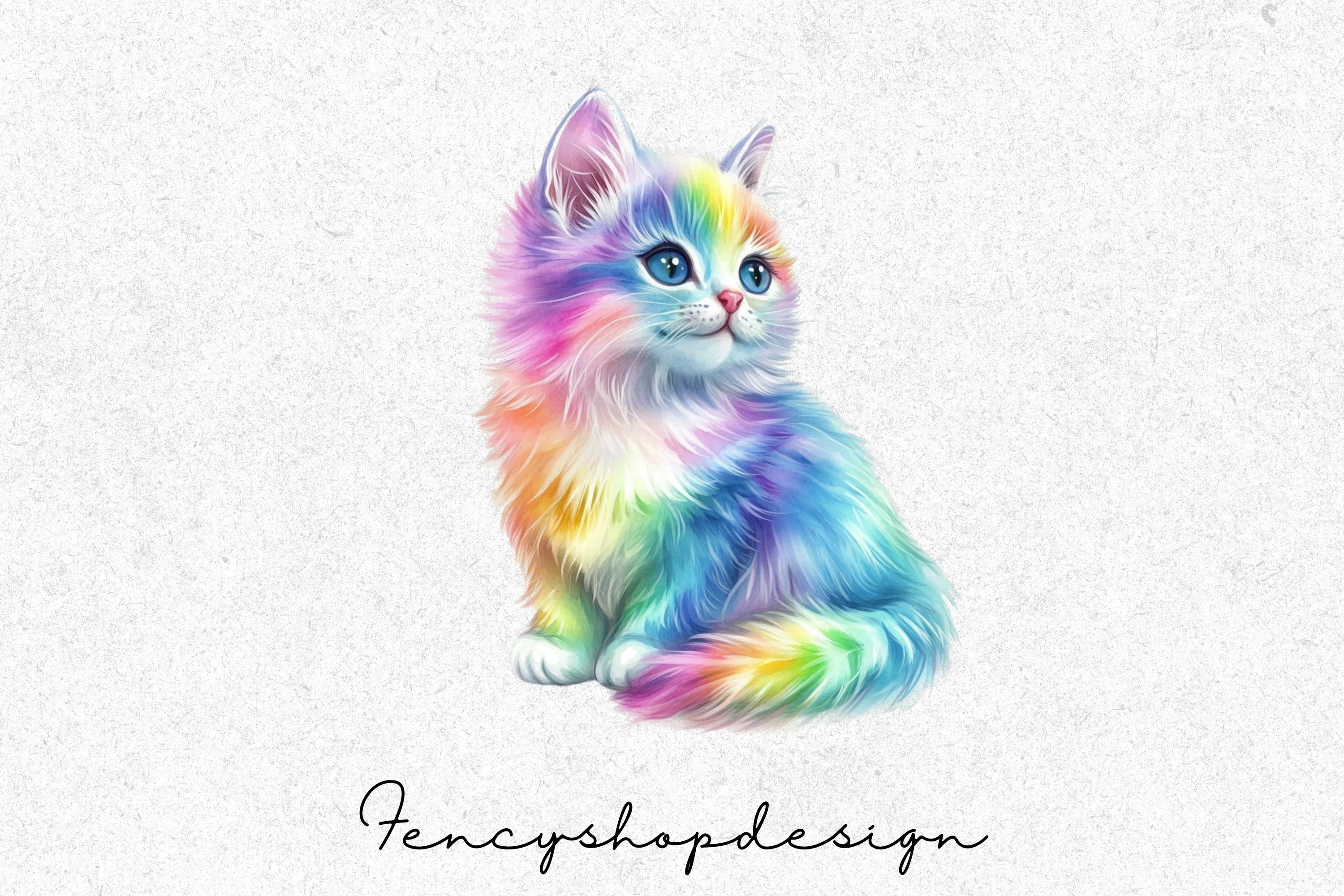 Vibrant Rainbow Kitten Clipart Bundle - Image 6
