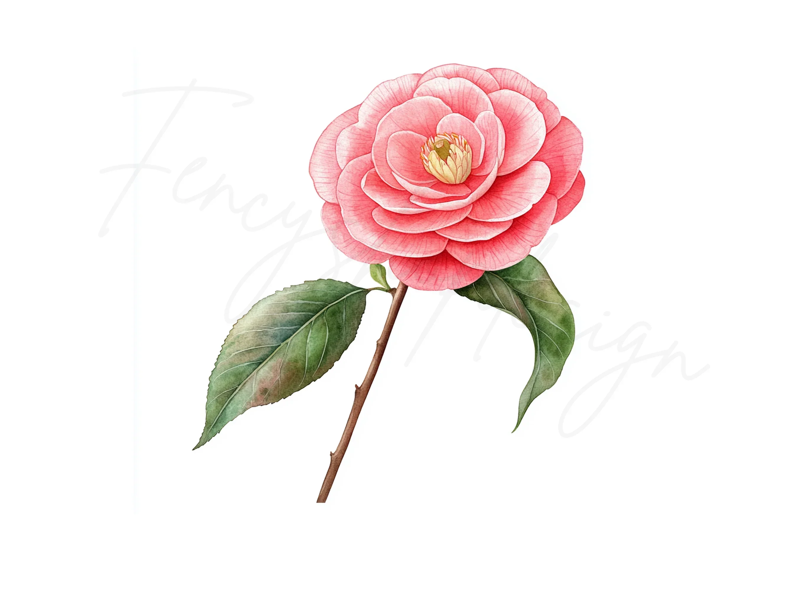 Vibrant Red Camellia Blossom Clipart Bundle - Image 2