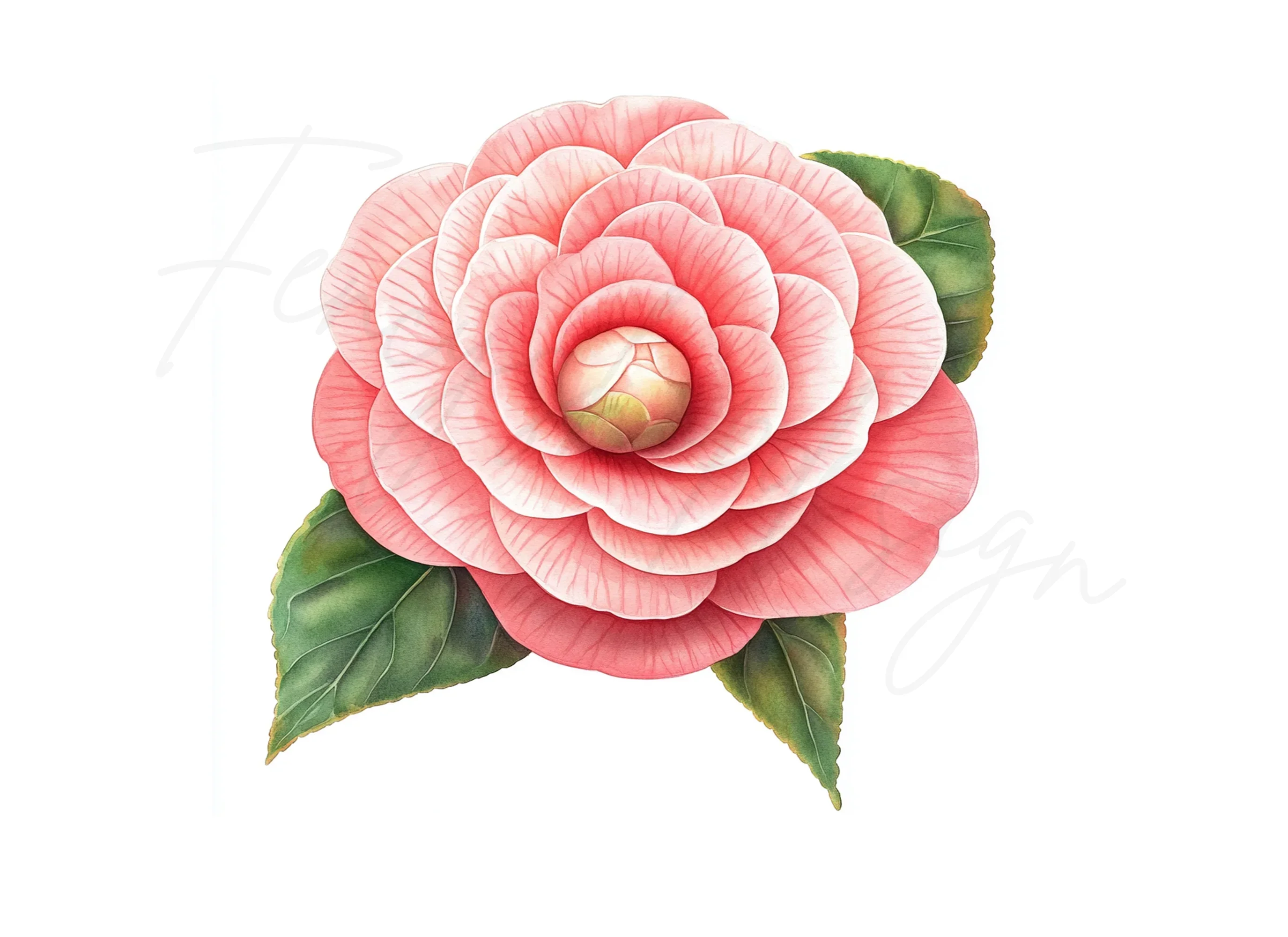 Vibrant Red Camellia Blossom Clipart Bundle - Image 3