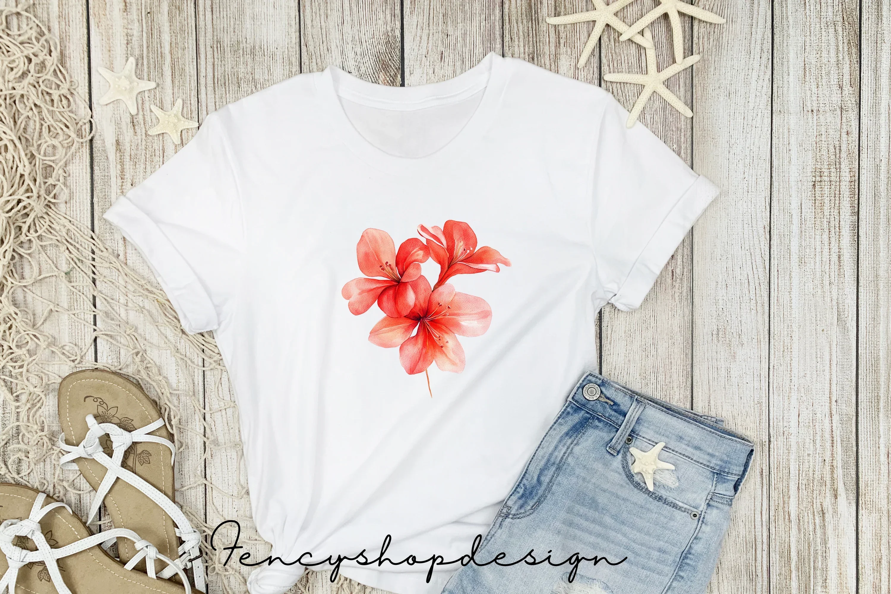 Vibrant Red Floral Clipart Bundle - Image 5