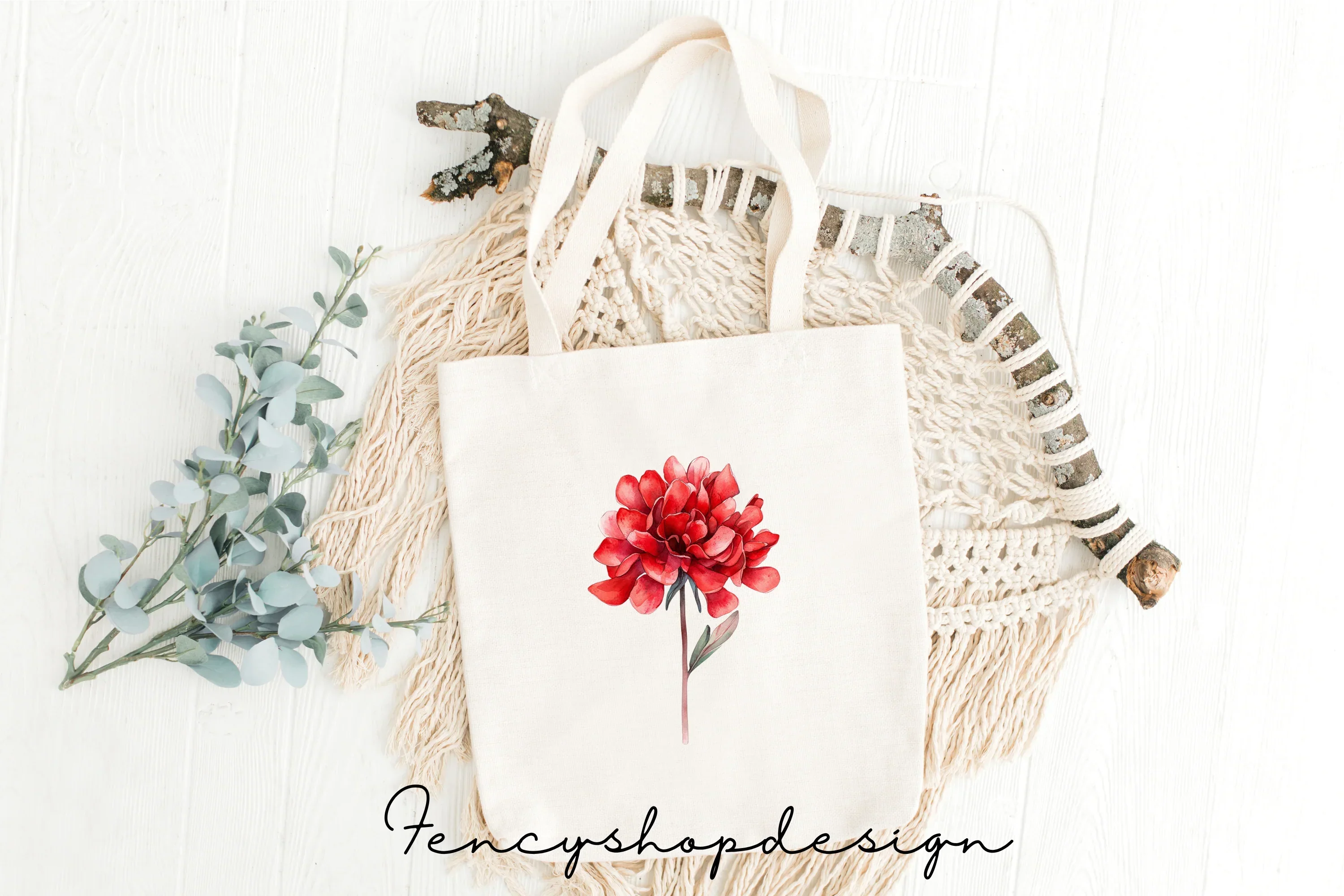 Vibrant Red Floral Clipart Bundle - Image 8