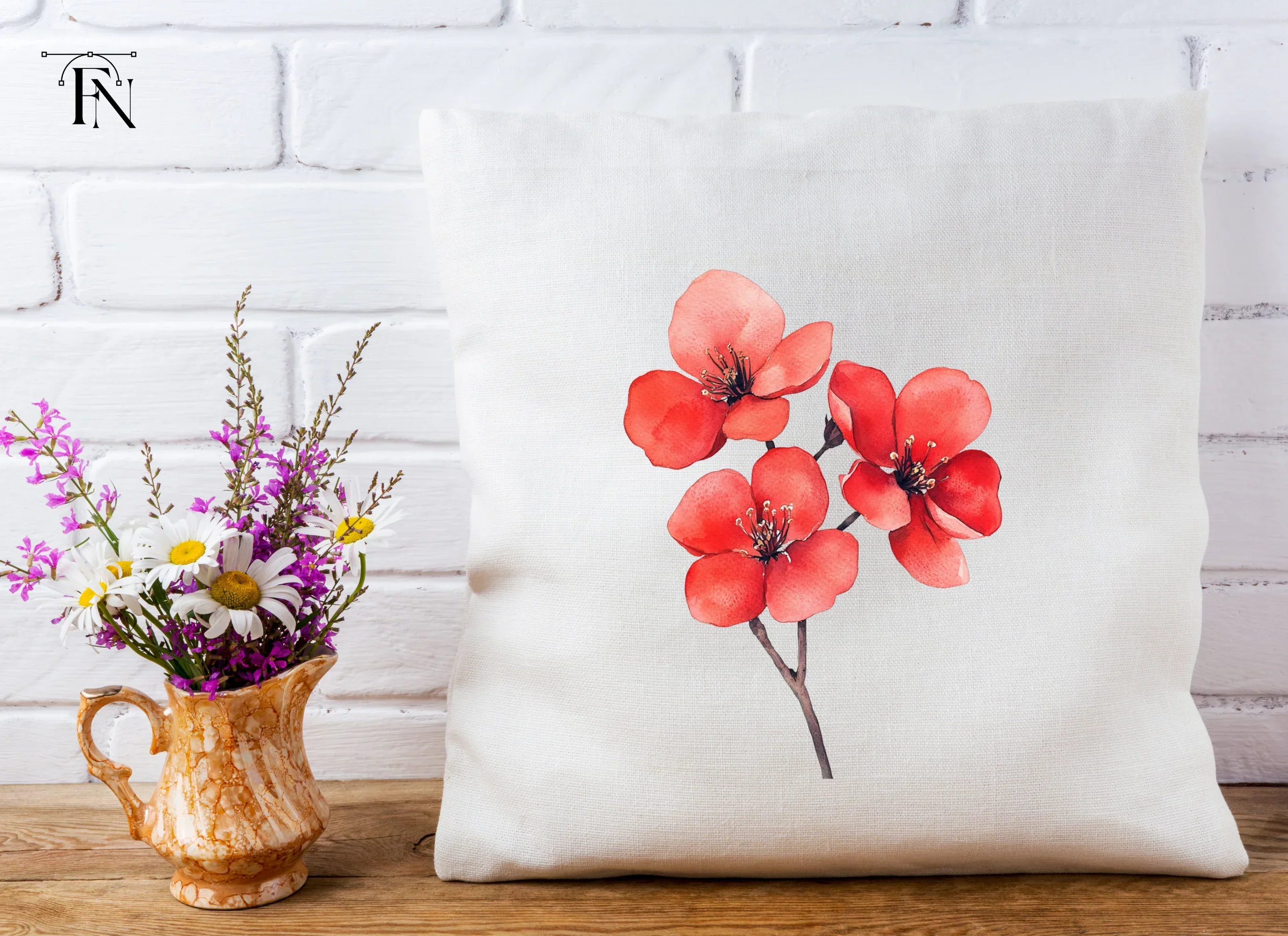 Vibrant Red Floral Clipart Bundle - Image 4