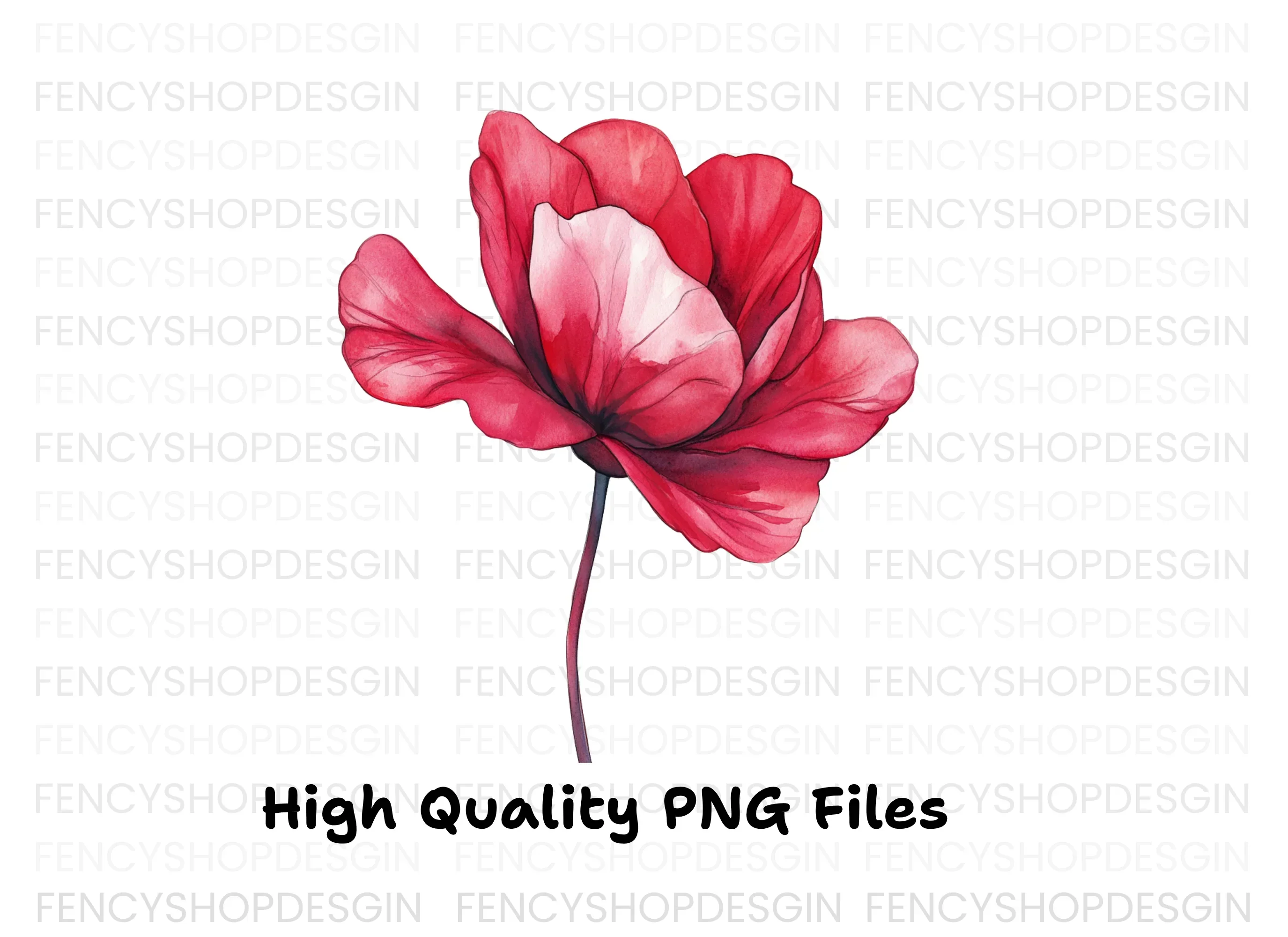 Vibrant Red Flower Clipart Bundle - Image 2