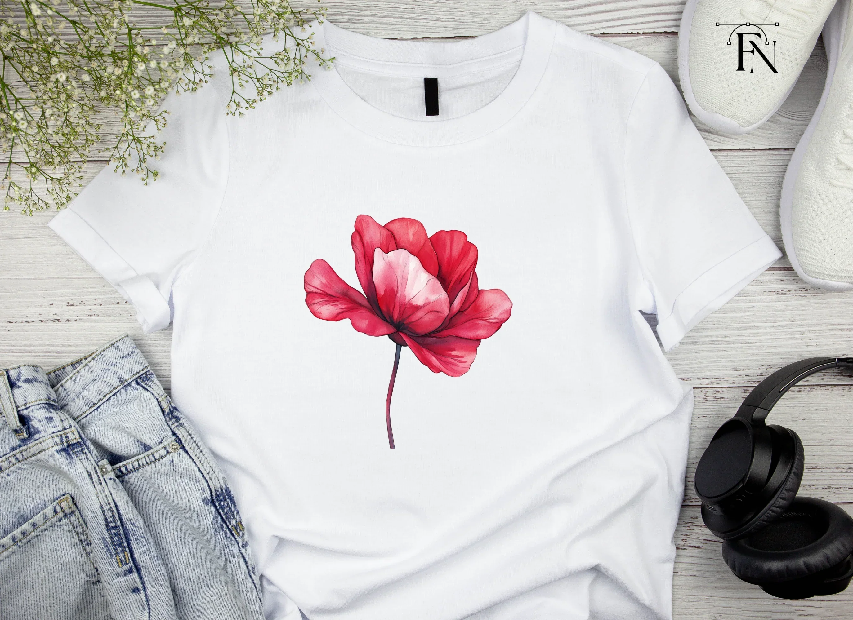 Vibrant Red Flower Clipart Bundle - Image 5