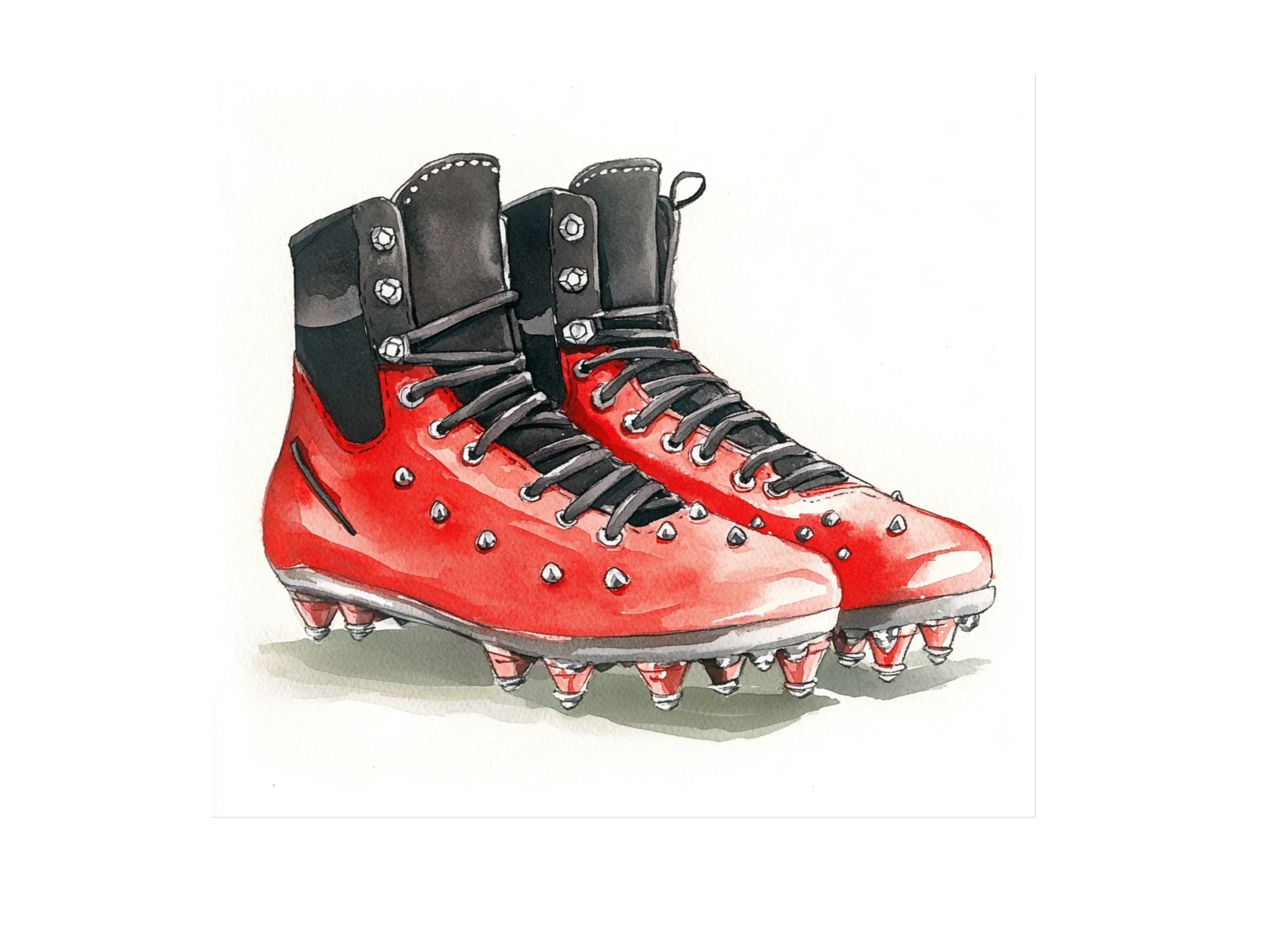 Vibrant Red Football Cleats Clipart Bundle - Image 3