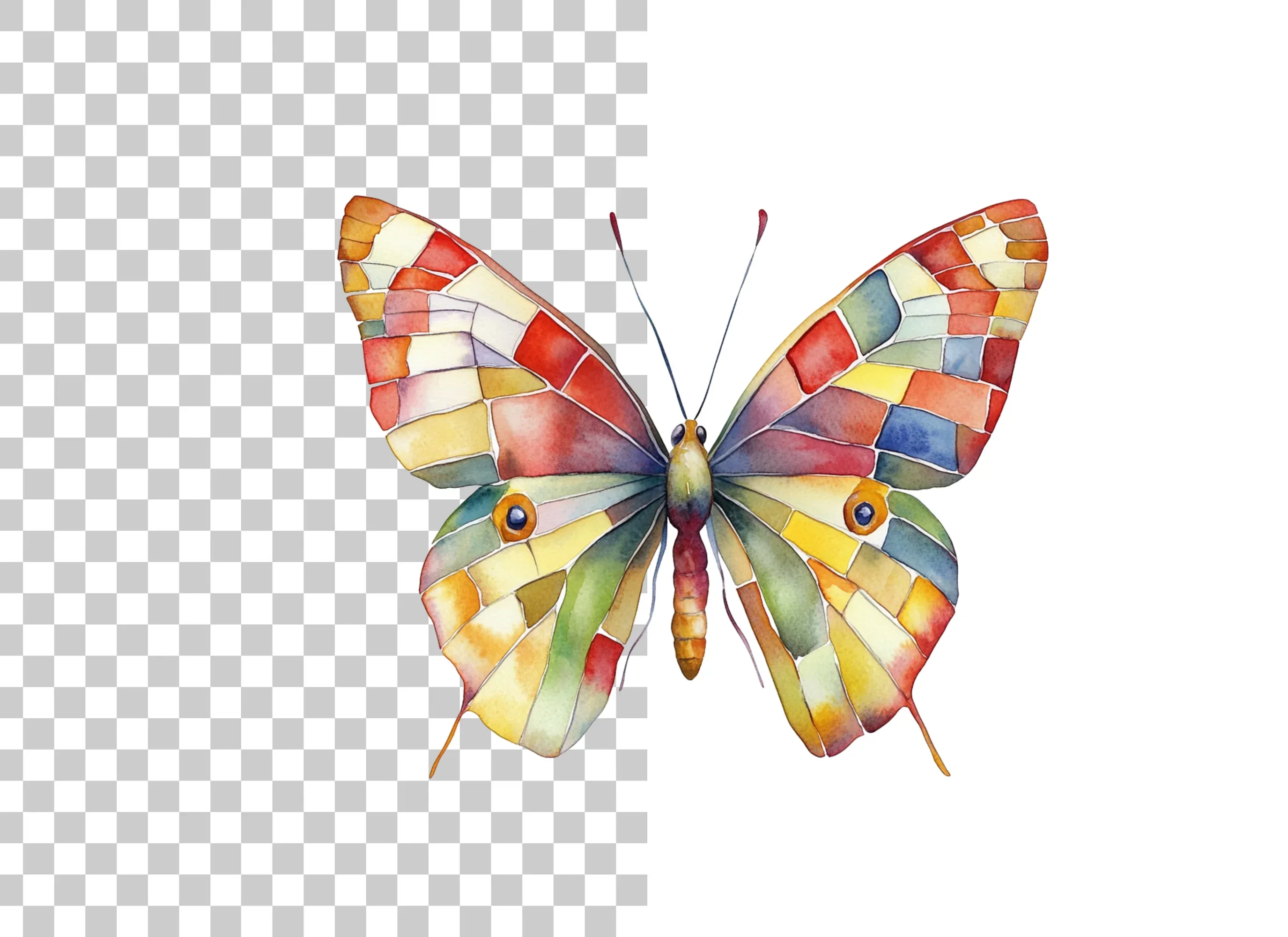 Vibrant Stained Glass Butterfly Clipart Bundle - Image 6