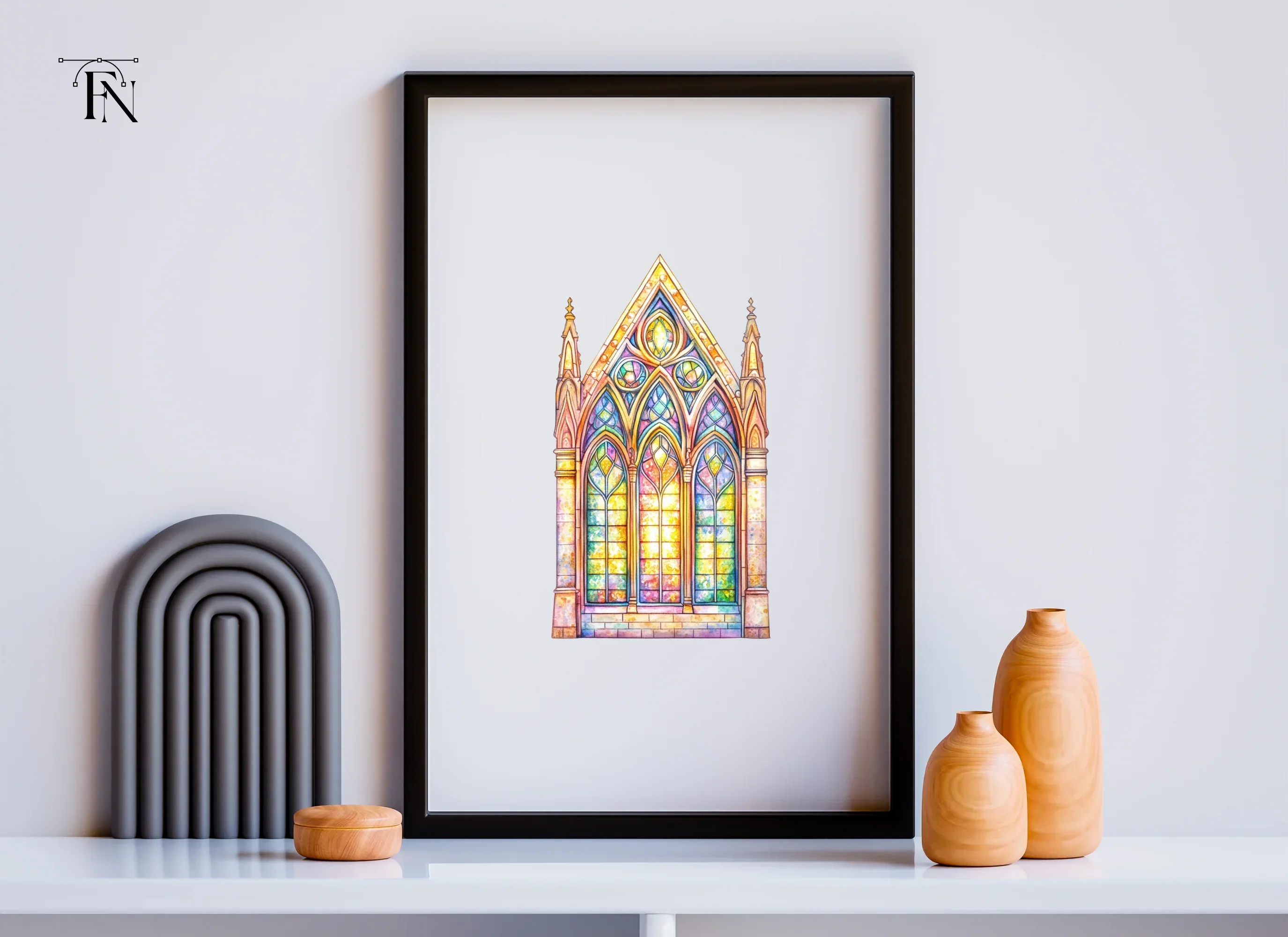 Vibrant Stained Glass Window Clipart Bundle - Image 5