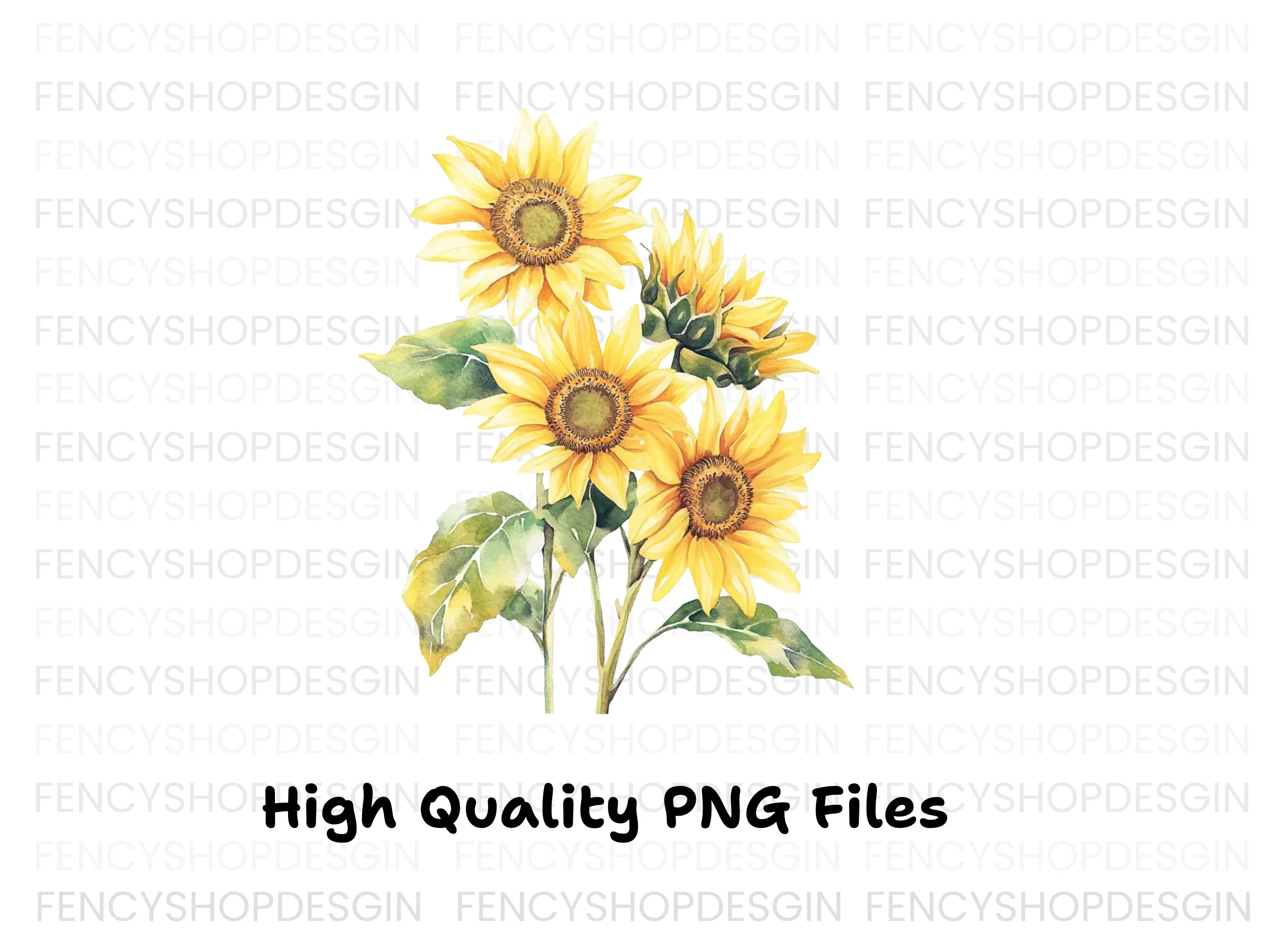 Vibrant Sunflower Bouquet Clipart Bundle - Image 2