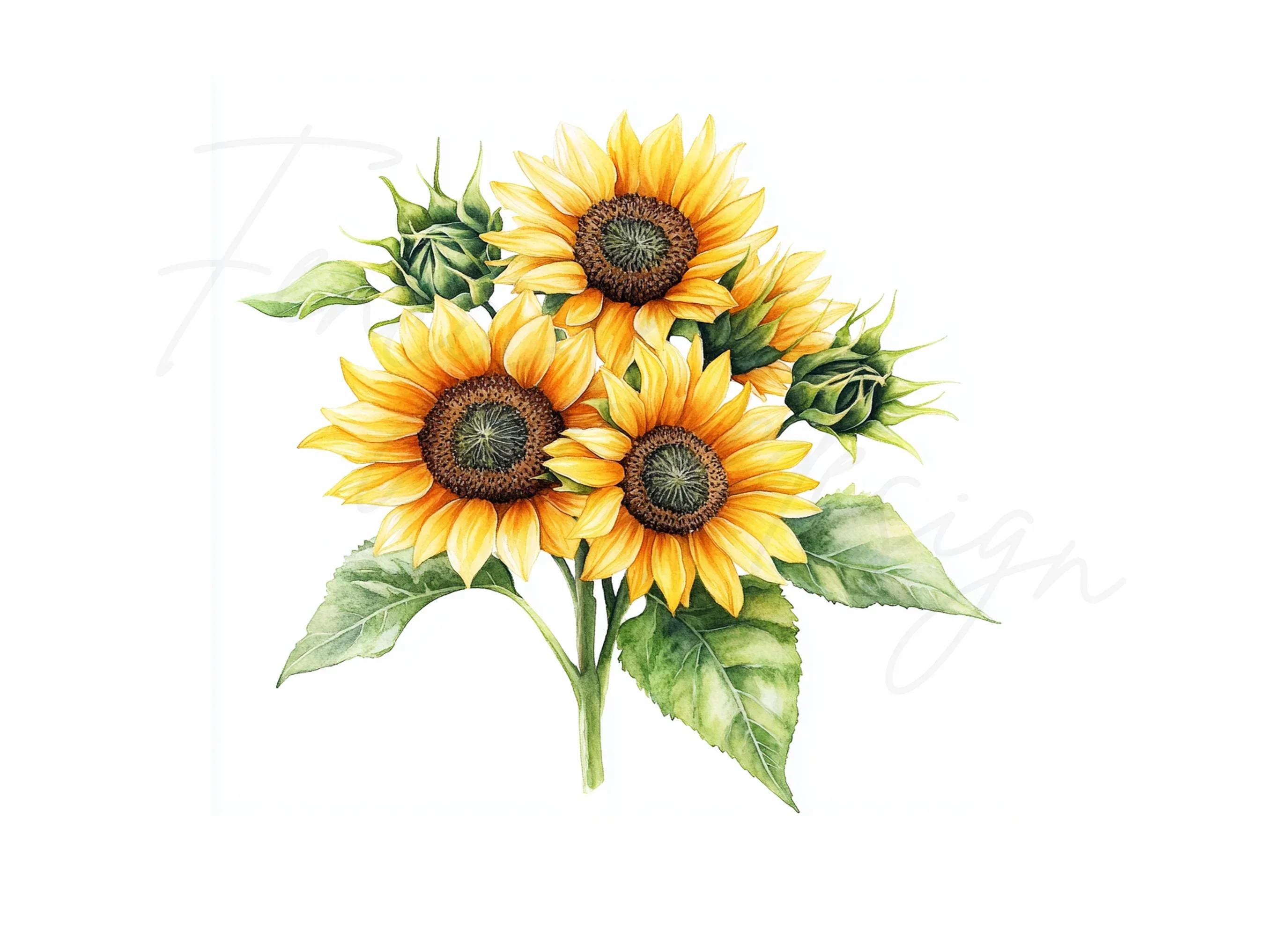 Vibrant Sunflower Bouquets Clipart Bundle - Image 3