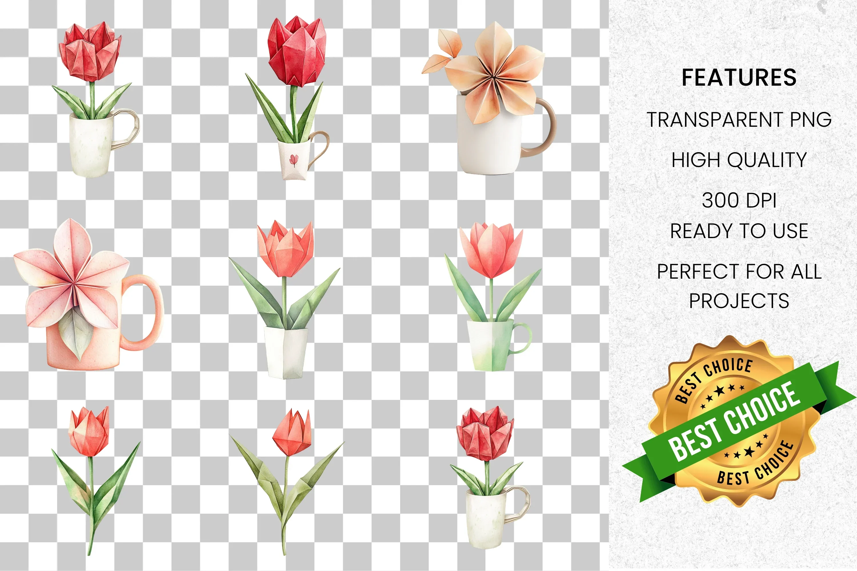 Vibrant Tulip Illustrations Clipart Bundle - Image 8