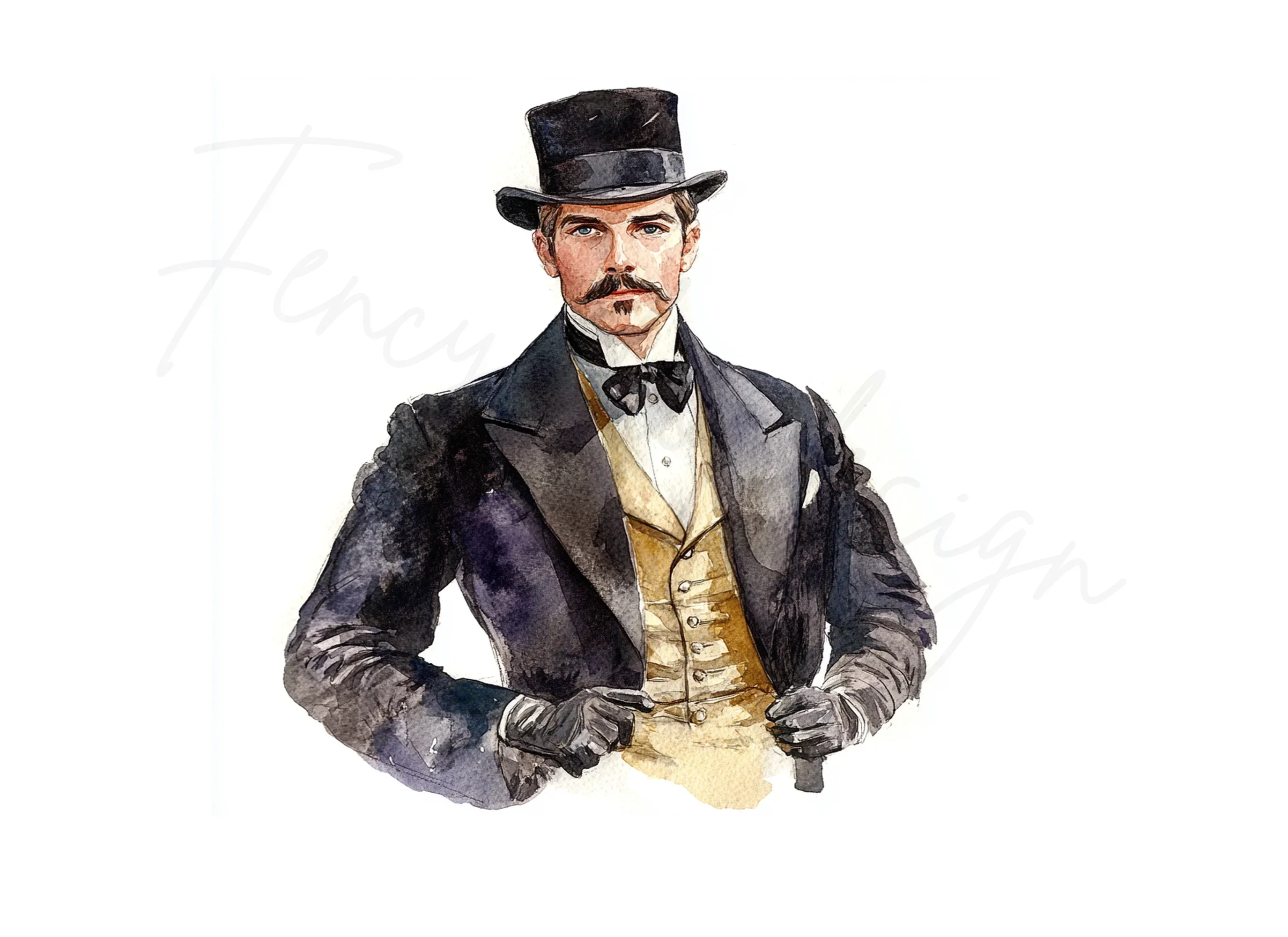 Victorian Gentlemen Clipart Bundle - Image 3