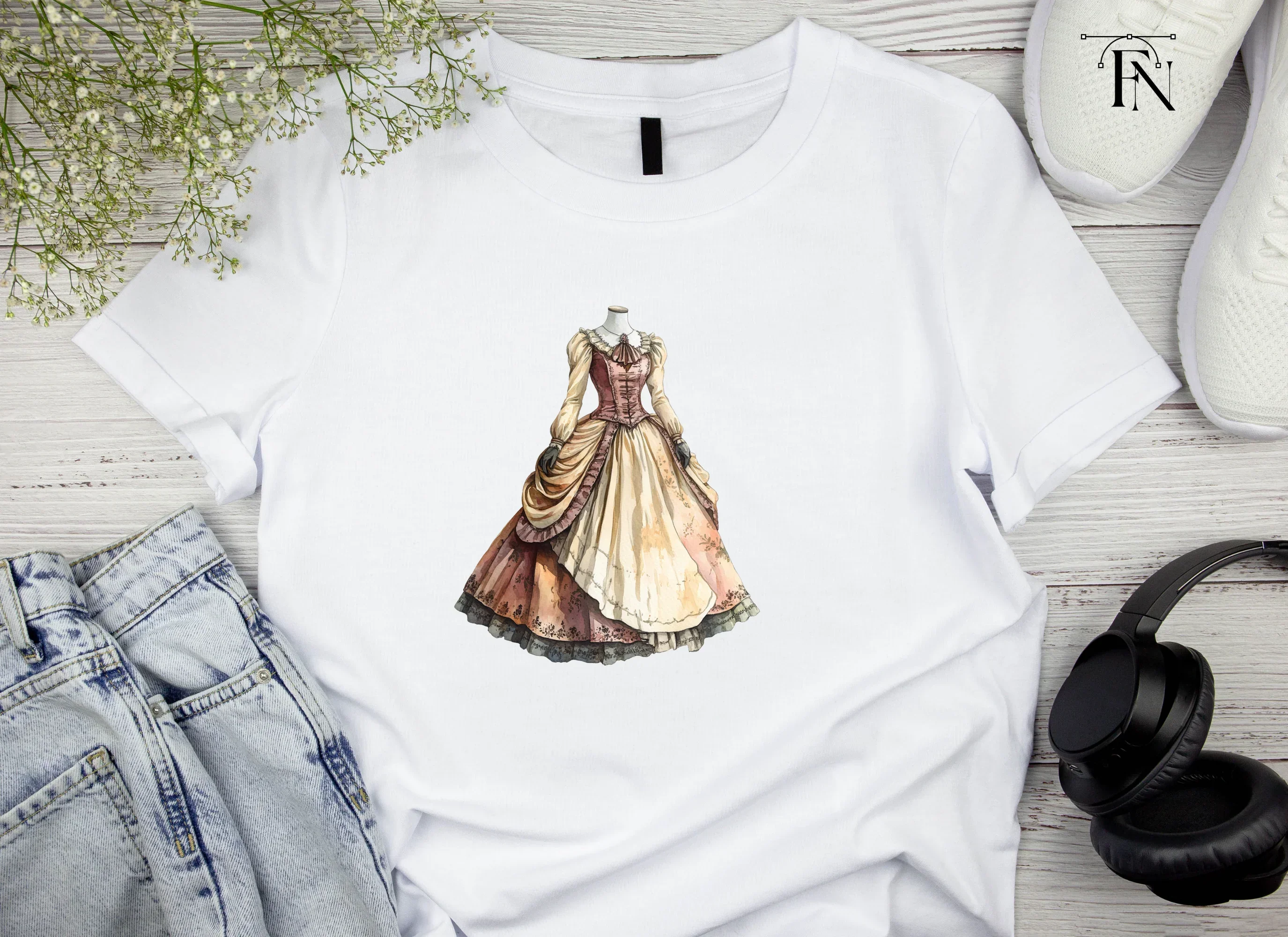 Victorian Gown Clipart Bundle - Image 3